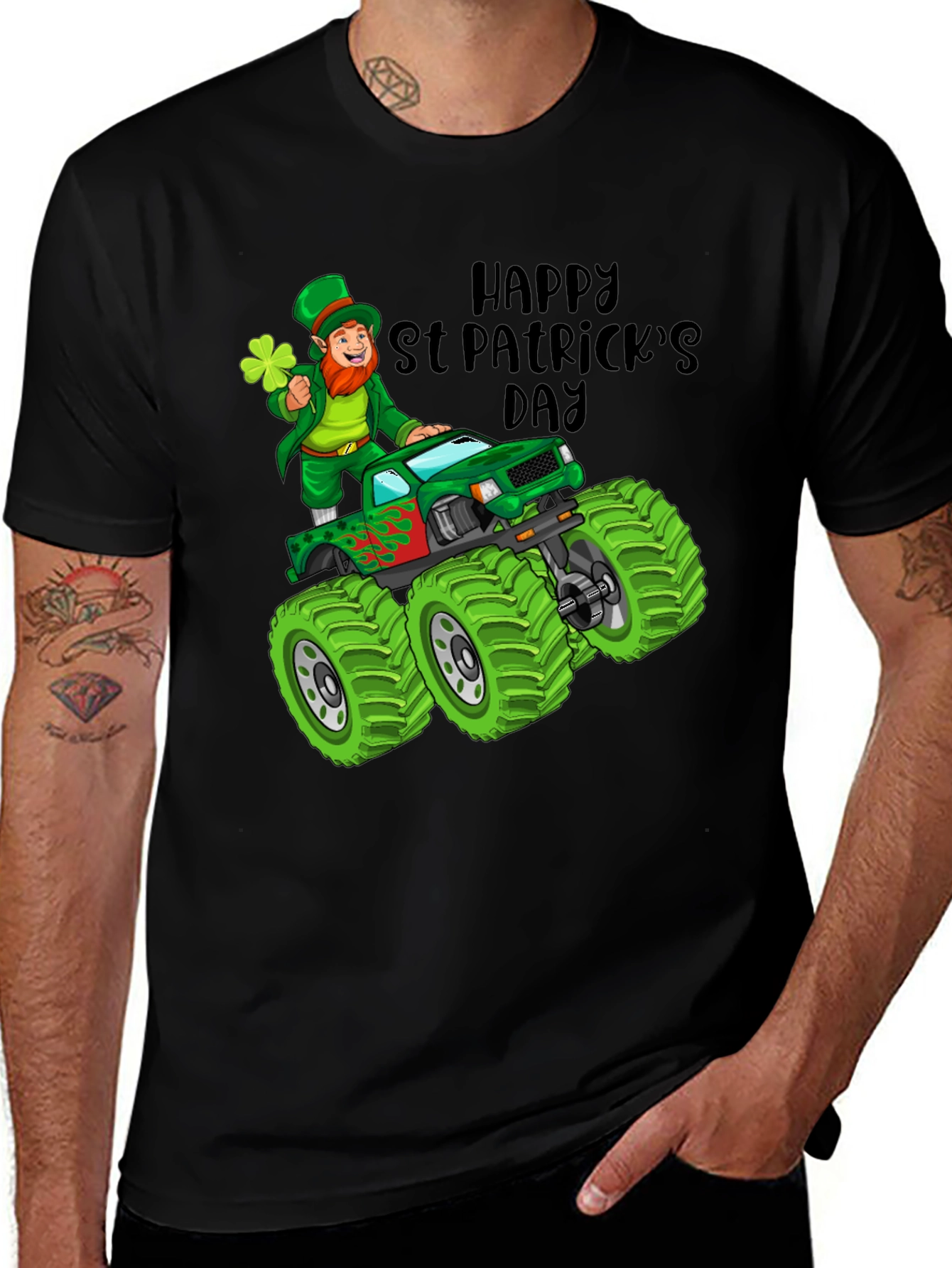 St. Patricks Day Leprechaun Monster Truck T-Shirt