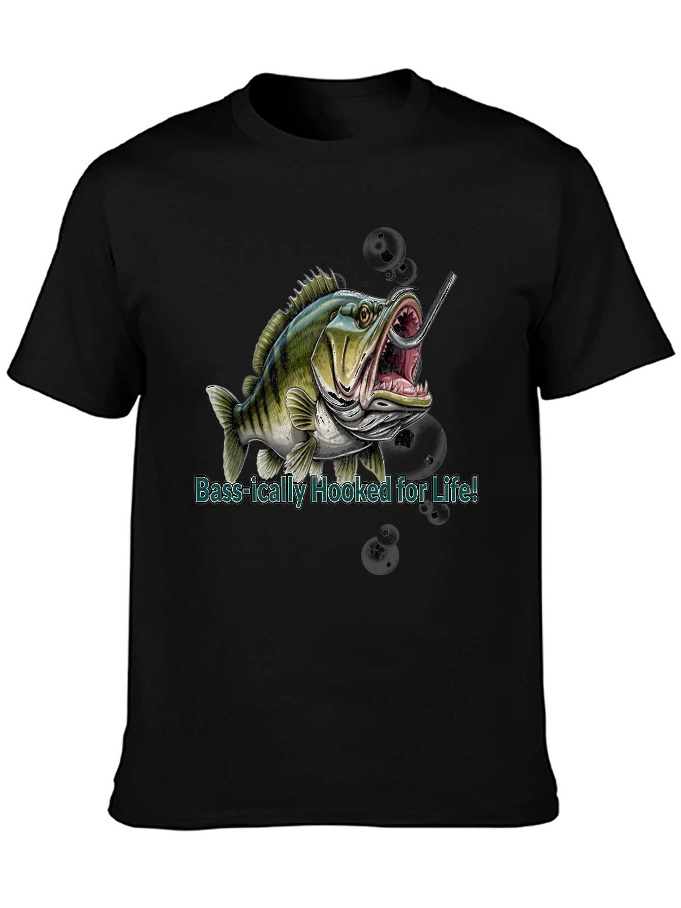 Bass Hooked for Life Graphic T-Shirt