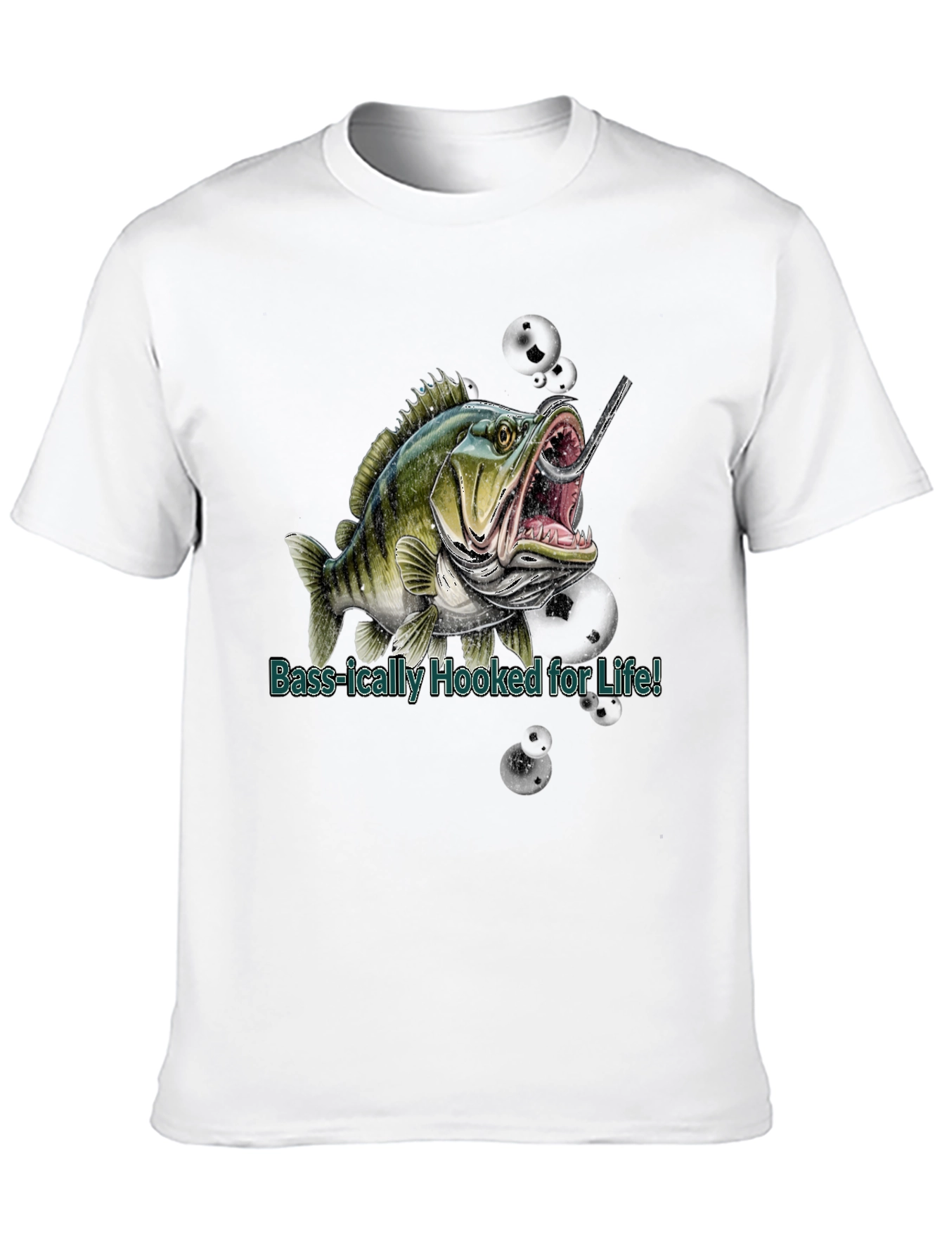 Bass Hooked for Life Graphic T-Shirt