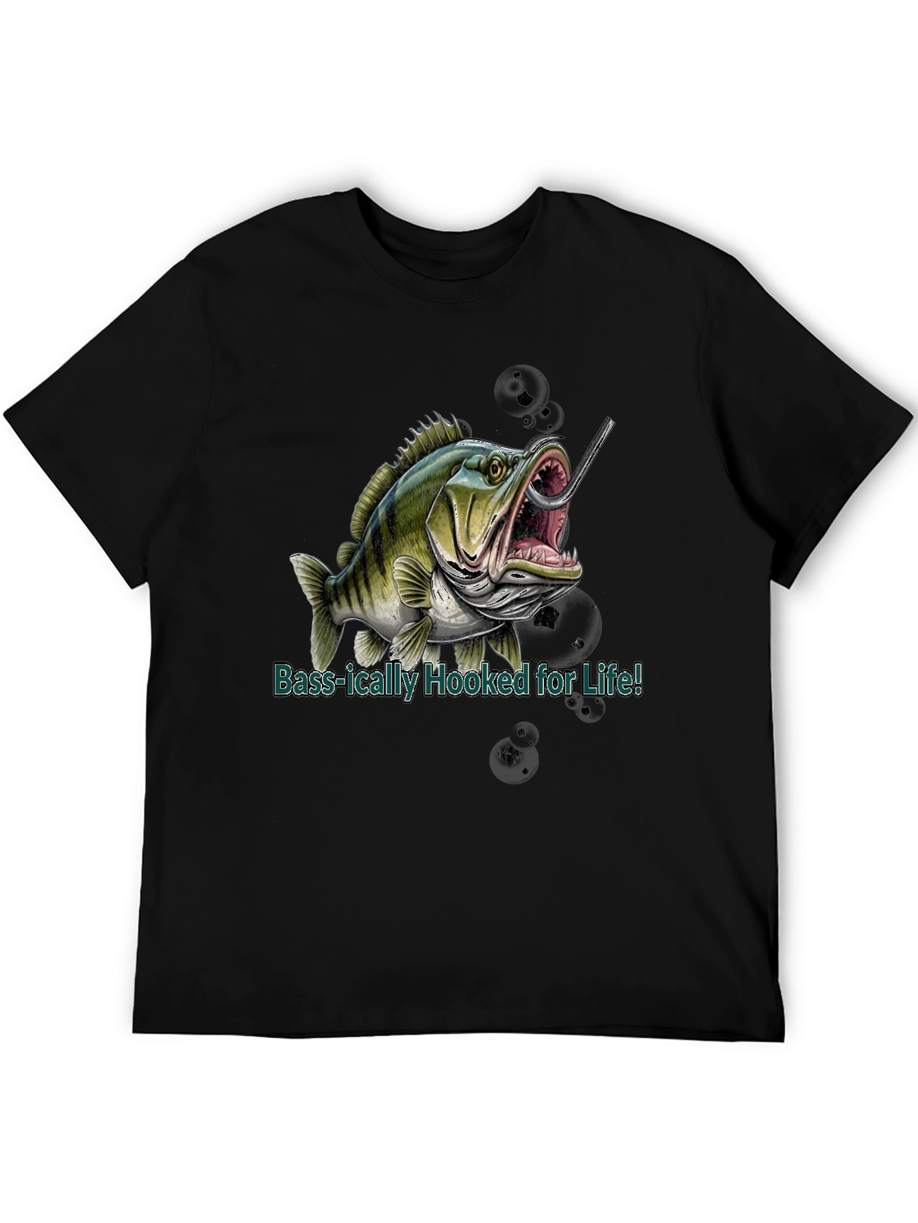 Bass Hooked for Life Graphic T-Shirt