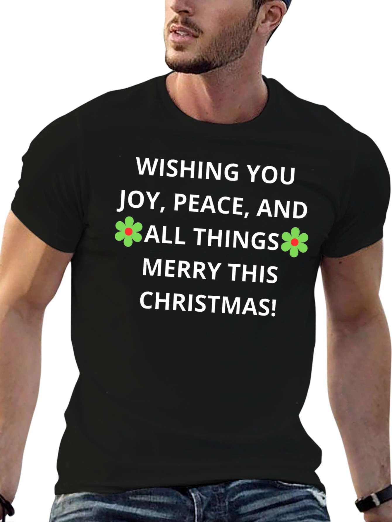Festive Christmas T-Shirt: Joy Peace and Merry Things!