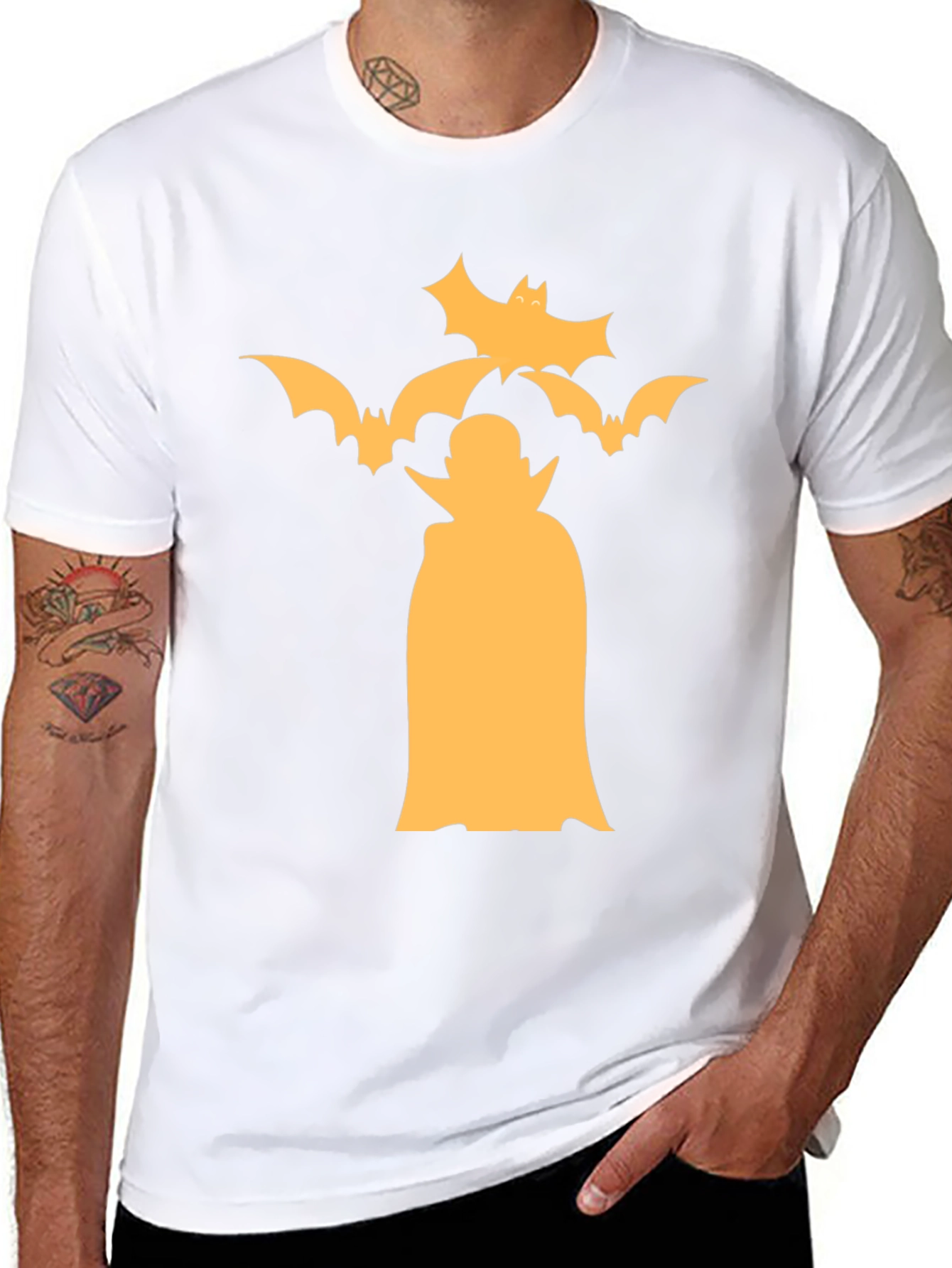 Halloween Dracula Vampire Bats Black T-Shirt
