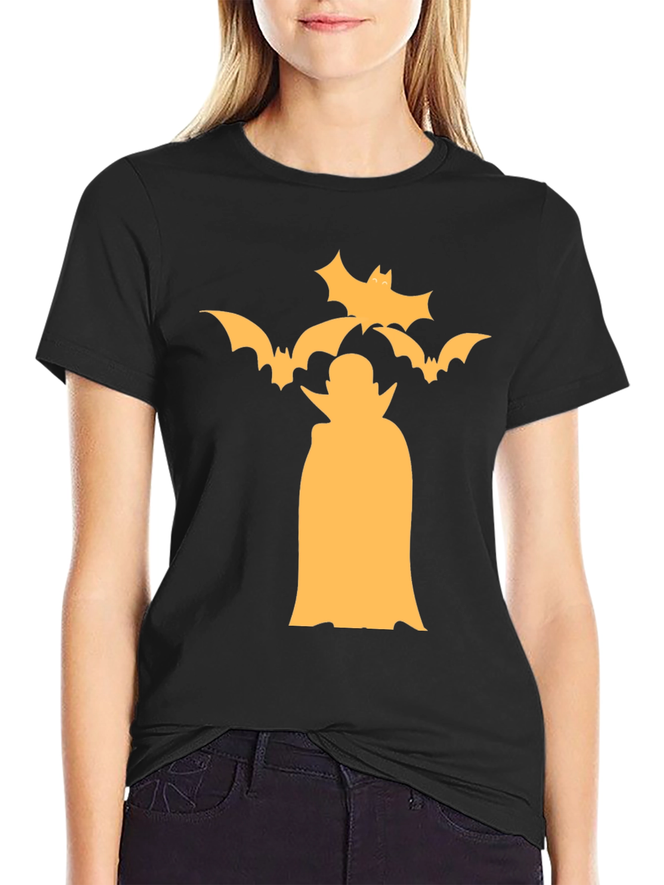 Halloween Dracula Vampire Bats Black T-Shirt