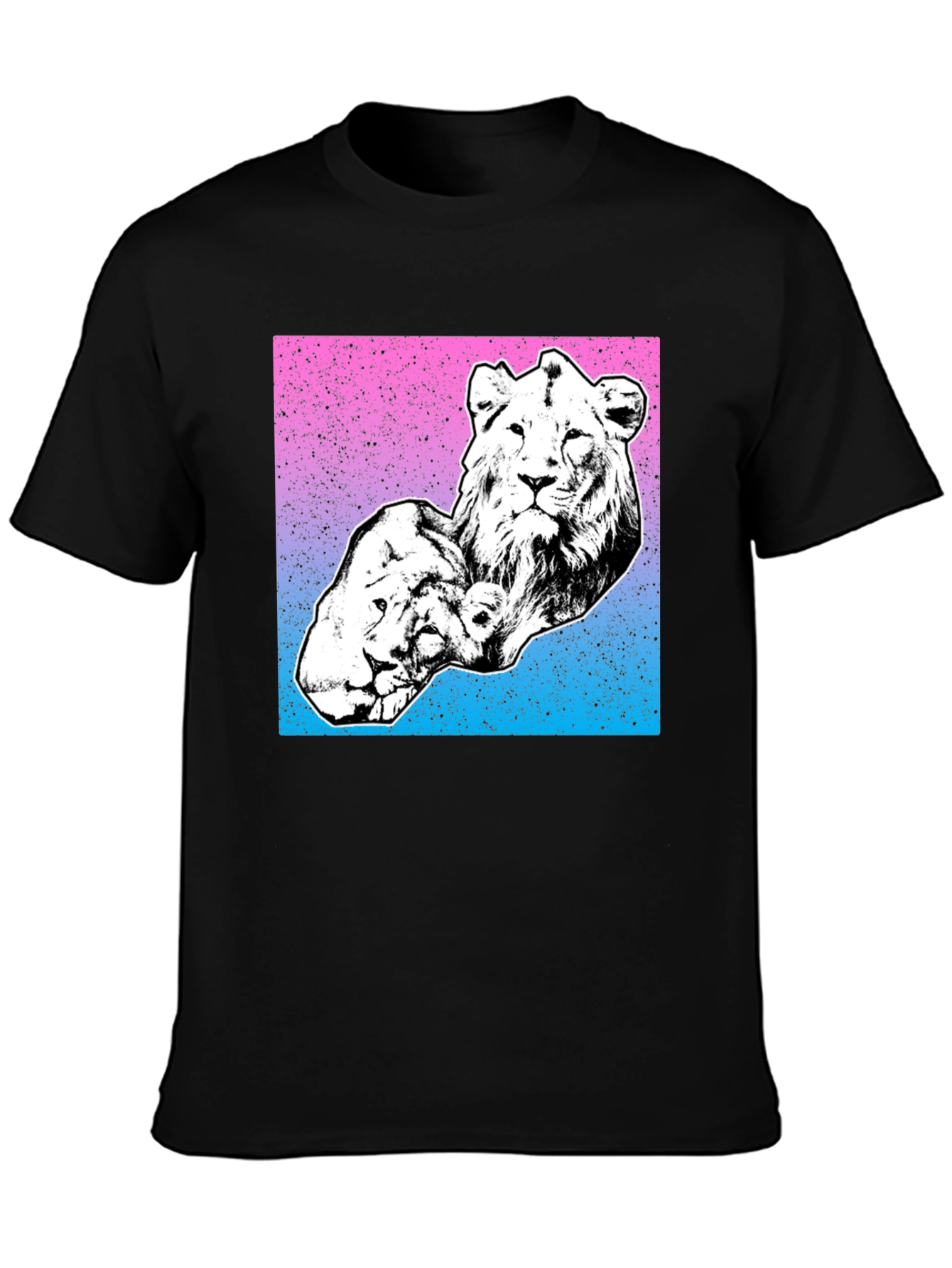 Lion Graphic T-Shirt - Black Cotton Tee
