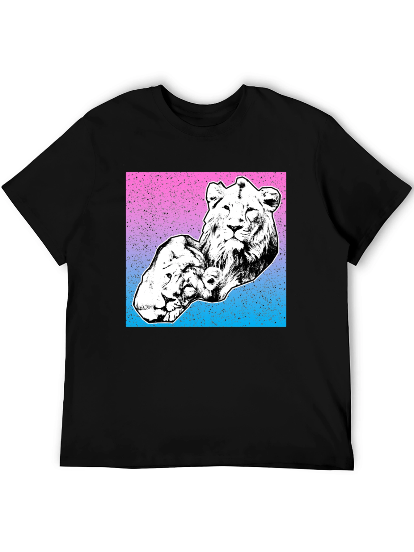 Lion Graphic T-Shirt - Black Cotton Tee