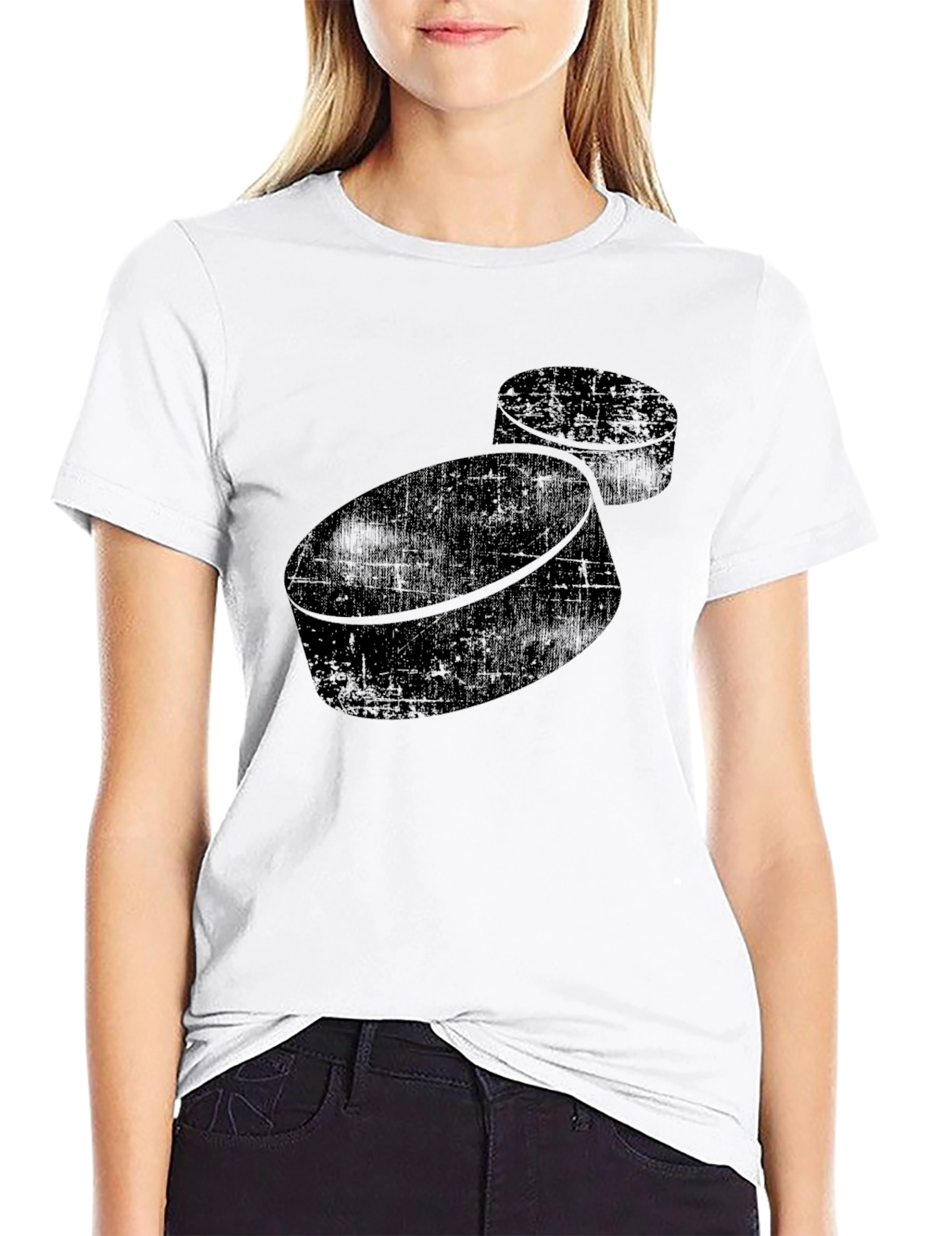 Hockey Puck Graphic Tee - Black