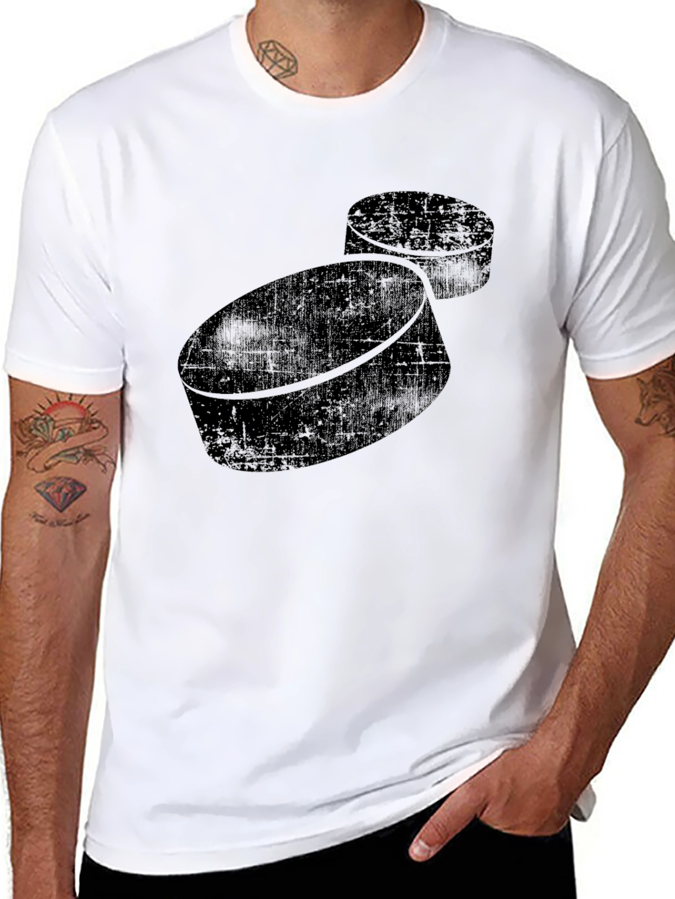 Hockey Puck Graphic Tee - Black