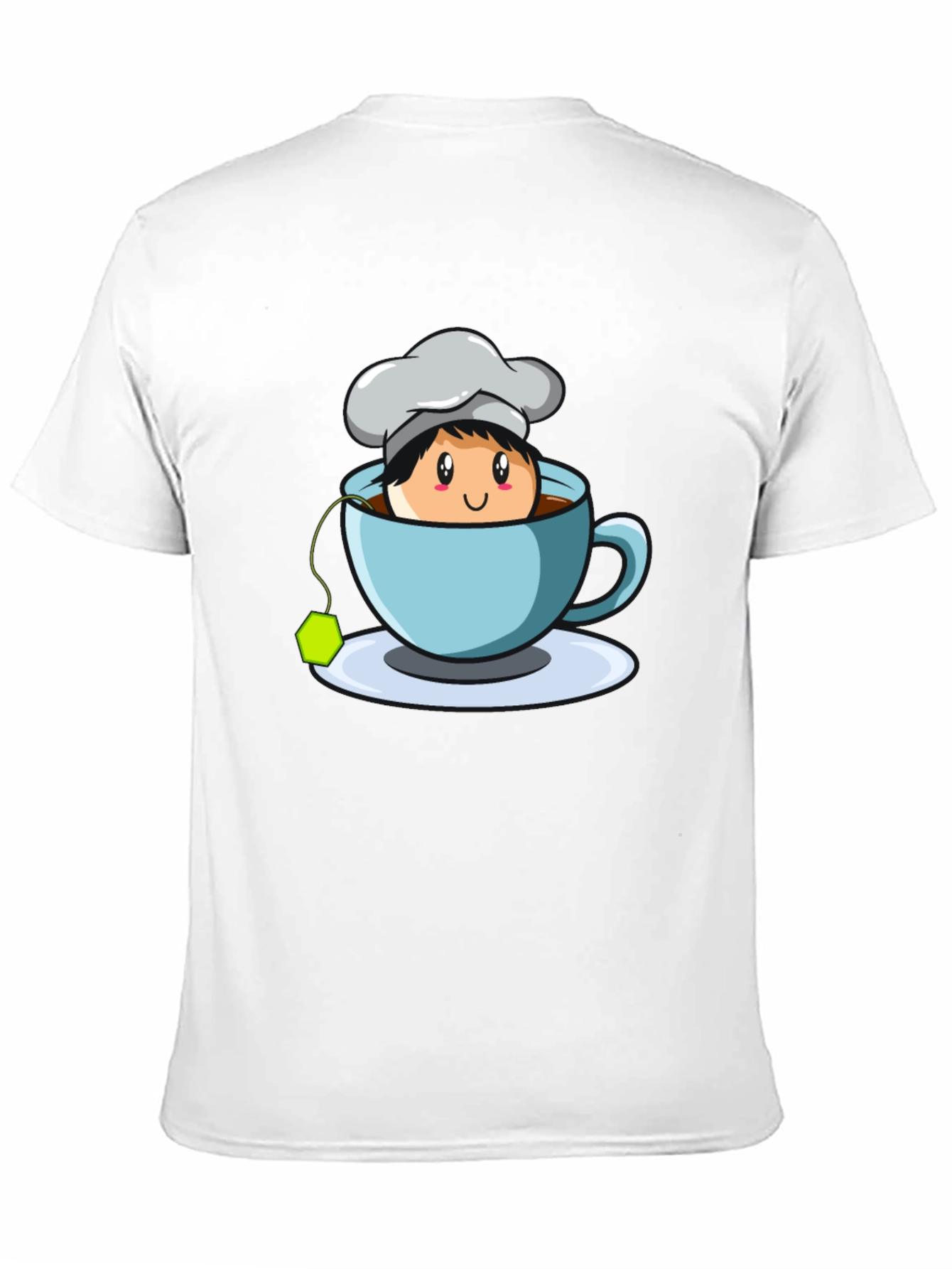 Chef Tea Cup Graphic T-Shirt - Cute Cartoon Design