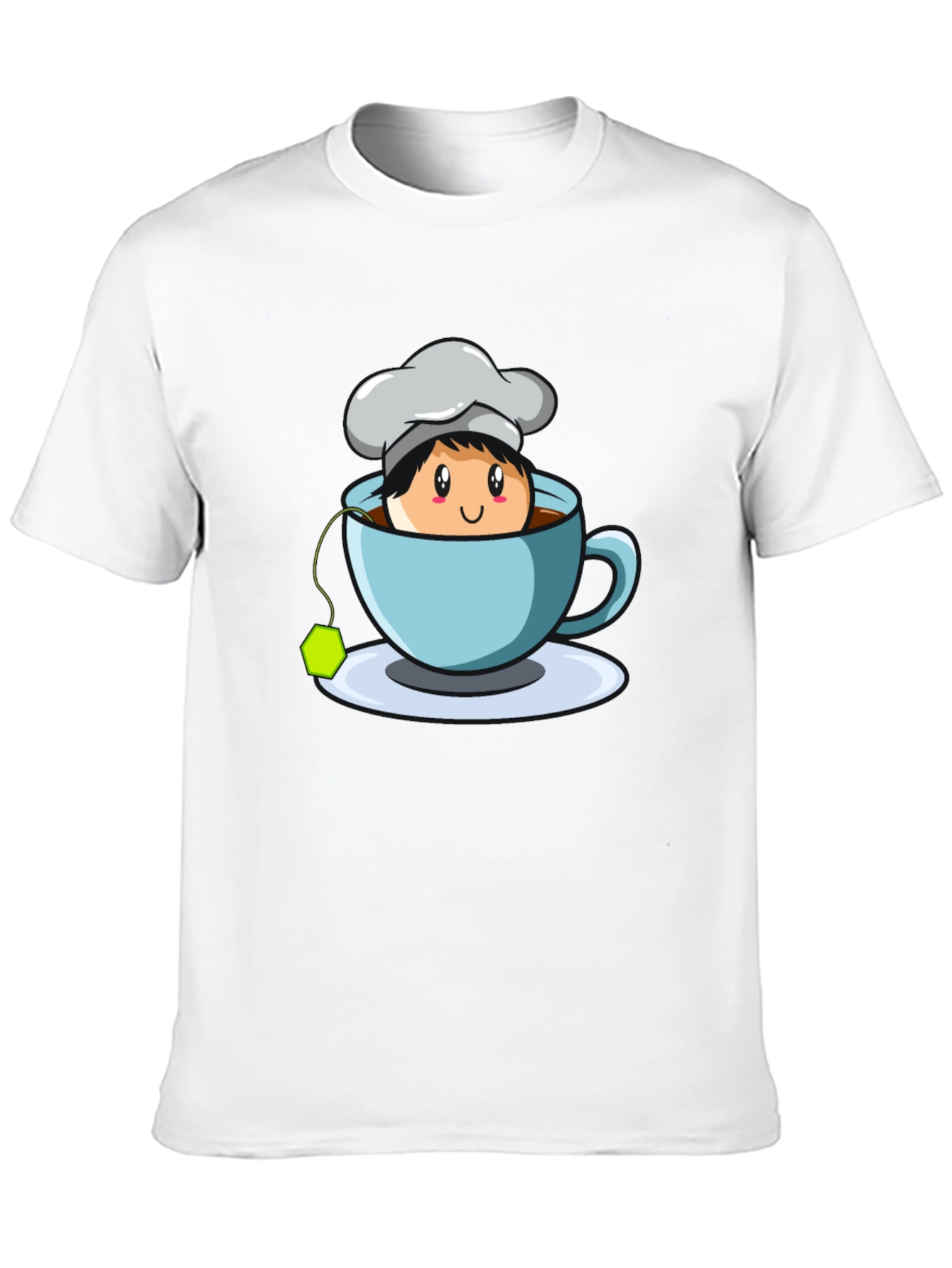 Chef Tea Cup Graphic T-Shirt - Cute Cartoon Design