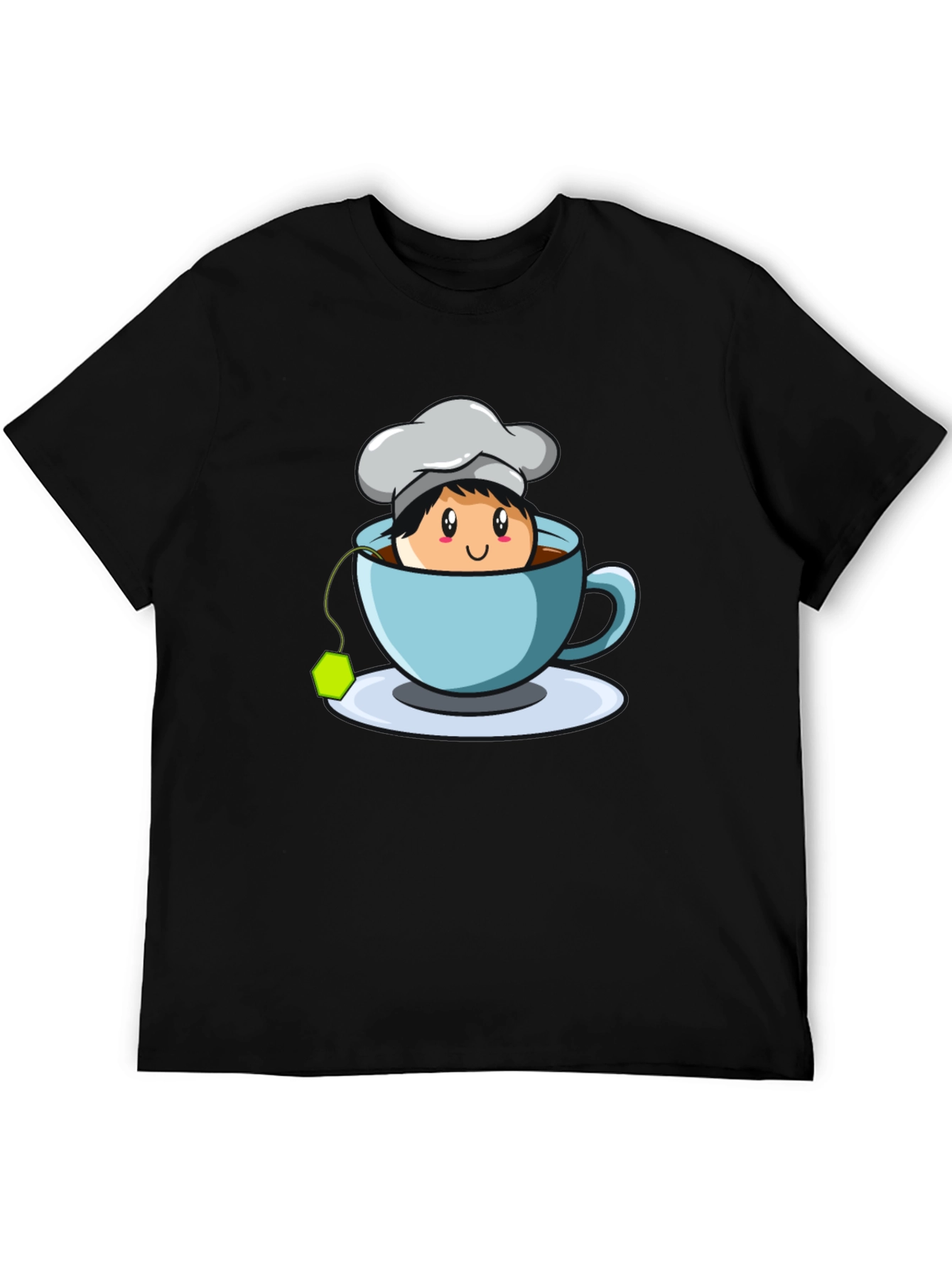 Chef Tea Cup Graphic T-Shirt - Cute Cartoon Design