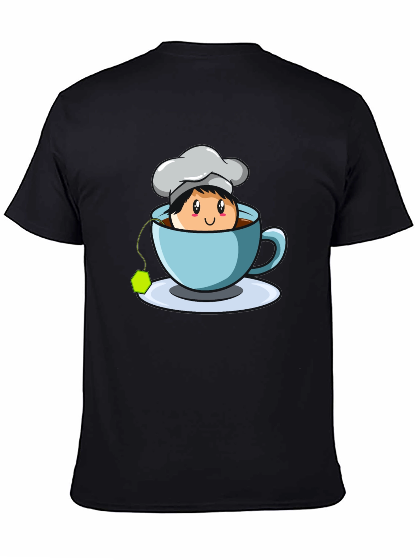 Chef Tea Cup Graphic T-Shirt - Cute Cartoon Design