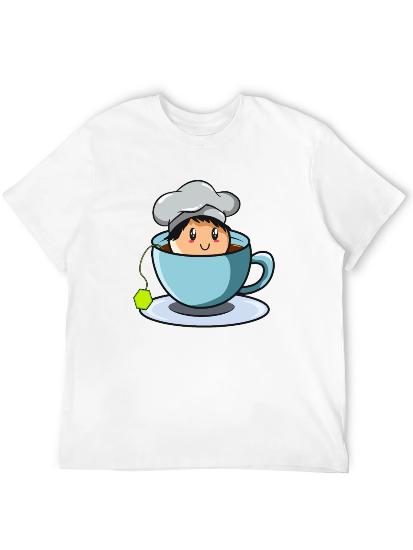 Chef Tea Cup Graphic T-Shirt - Cute Cartoon Design