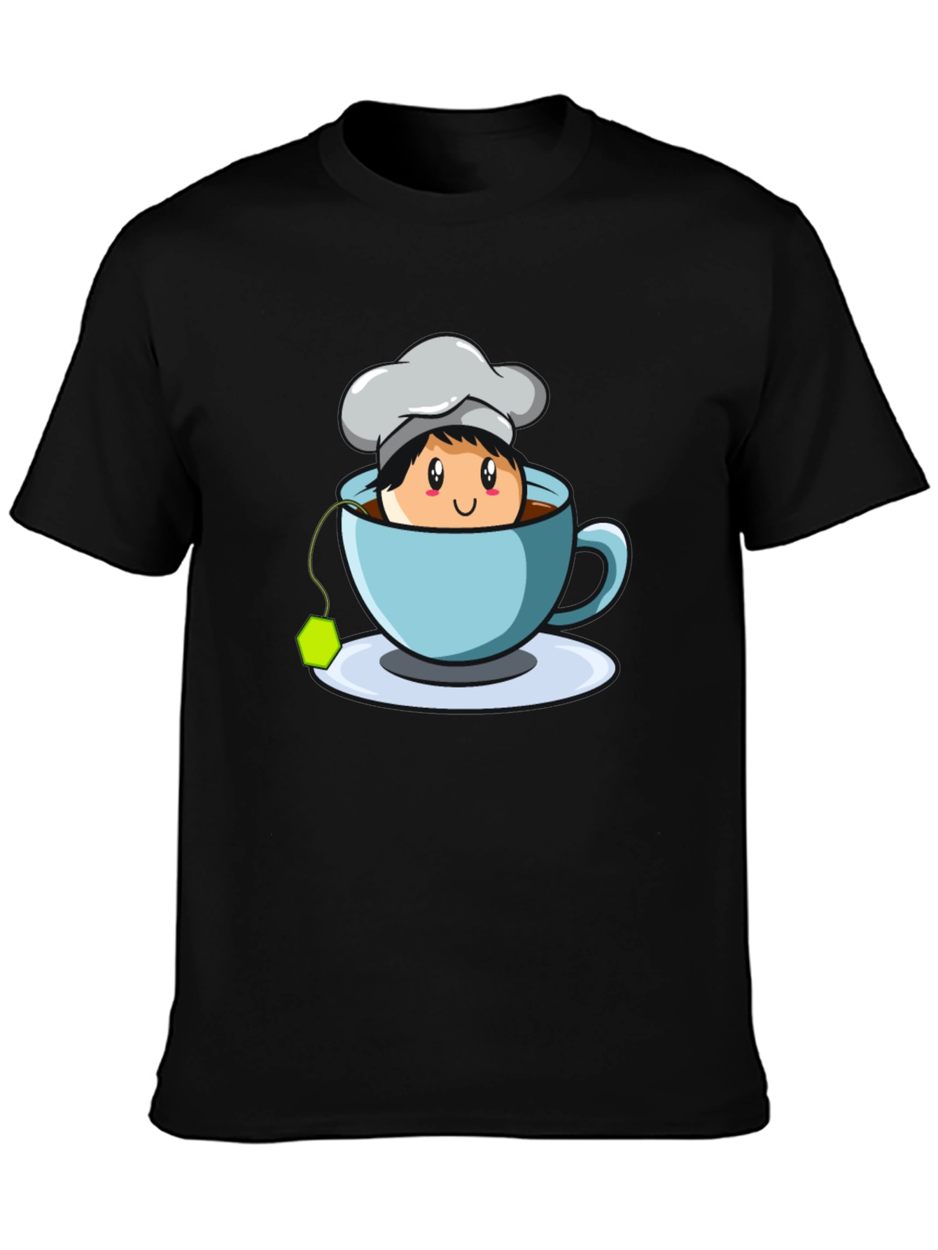 Chef Tea Cup Graphic T-Shirt - Cute Cartoon Design