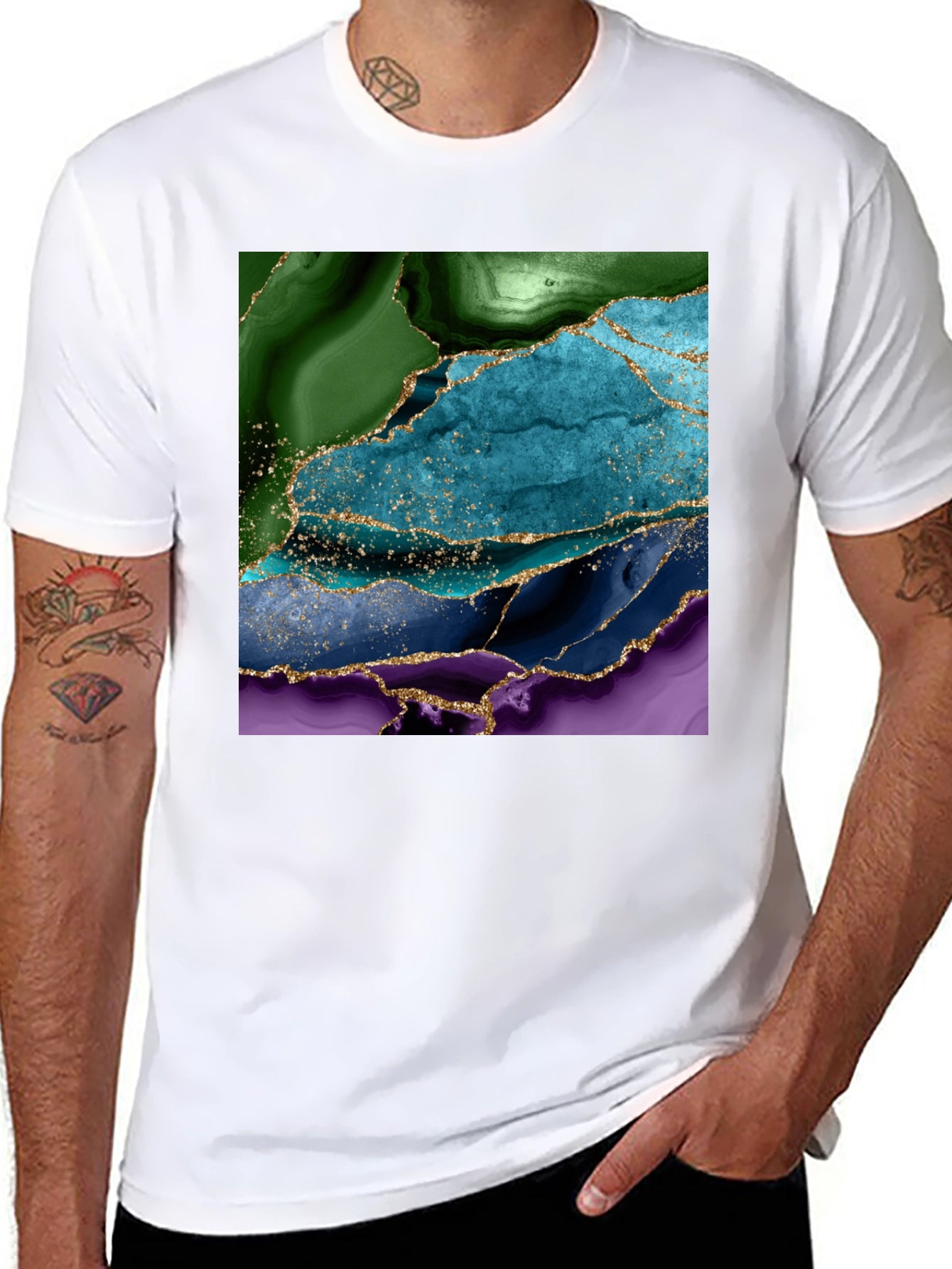 Abstract Agate Gemstone Graphic T-Shirt