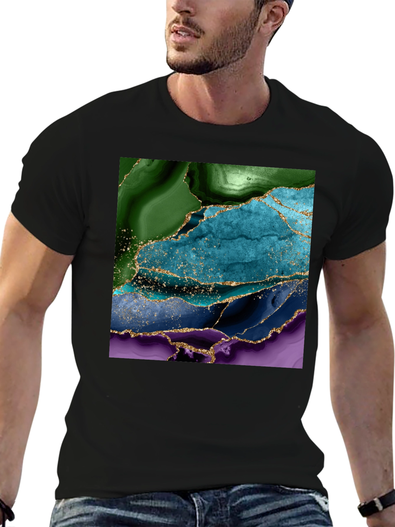 Abstract Agate Gemstone Graphic T-Shirt
