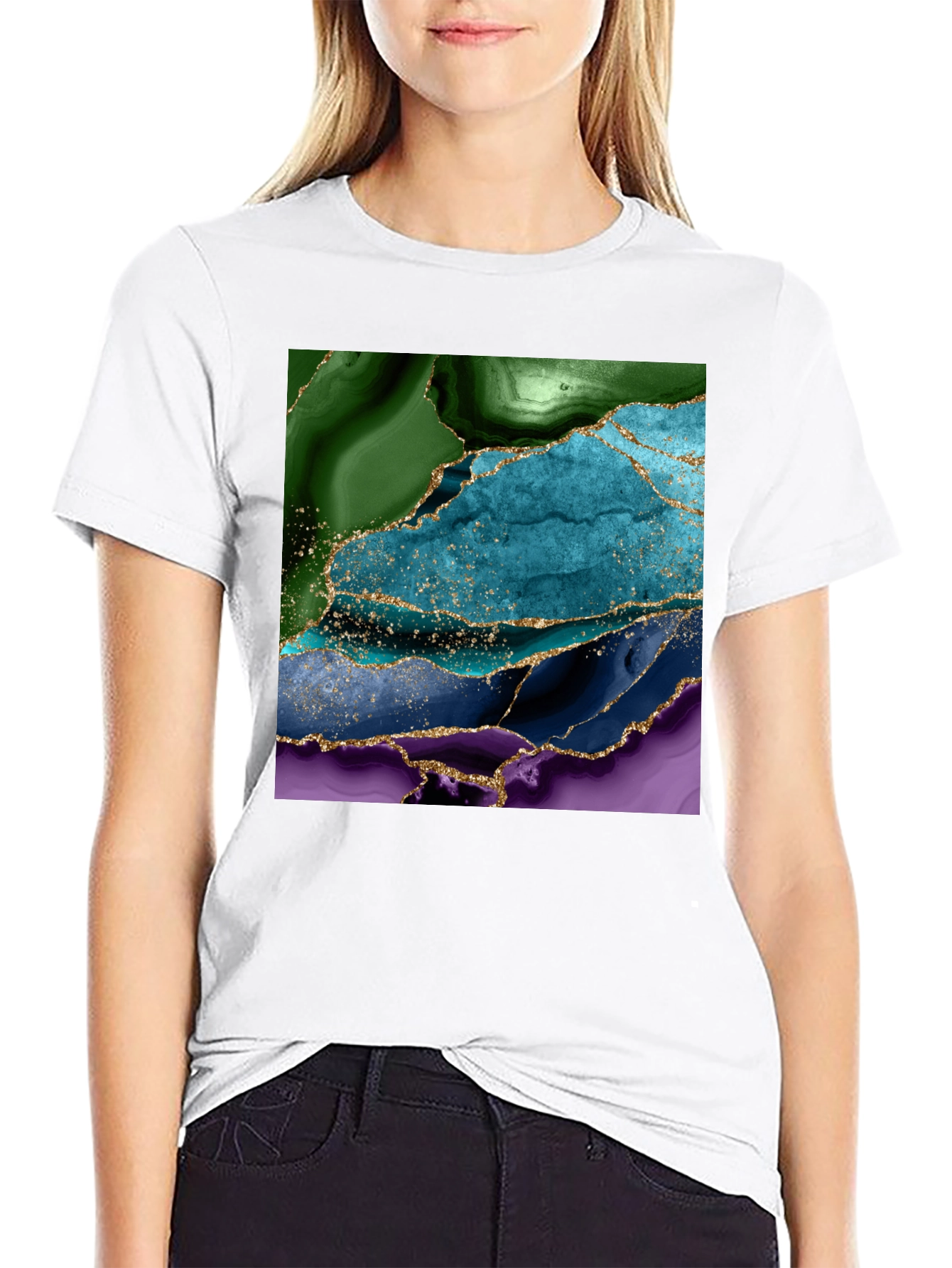 Abstract Agate Gemstone Graphic T-Shirt