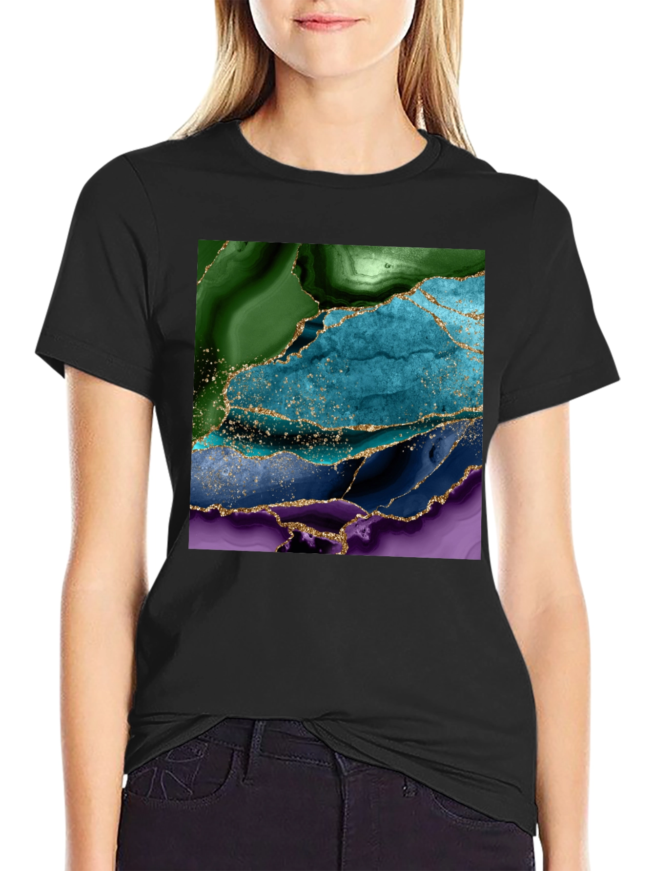 Abstract Agate Gemstone Graphic T-Shirt