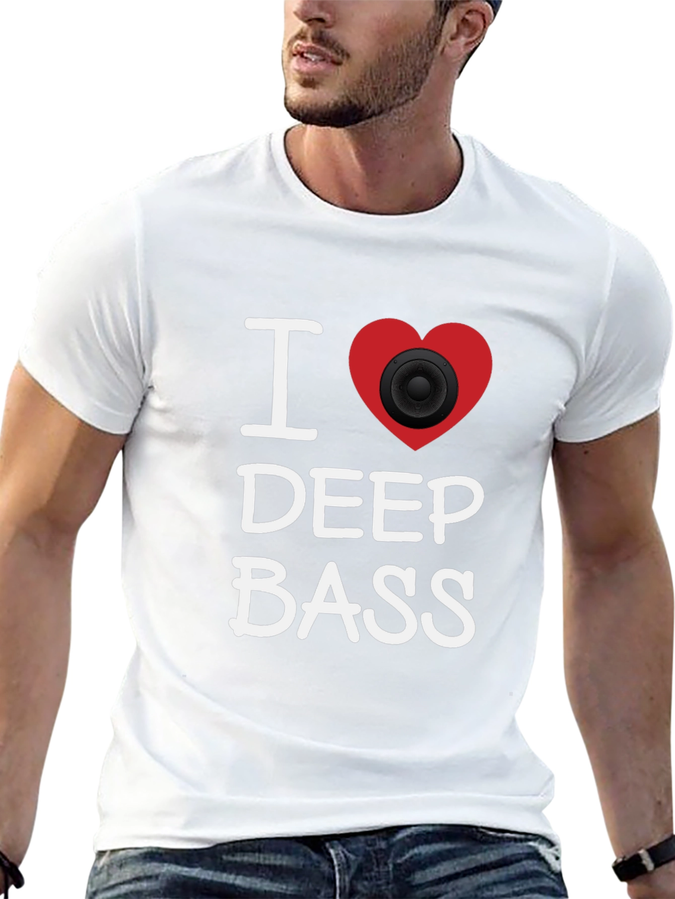 I Love Deep Bass T-Shirt - Black Graphic Tee