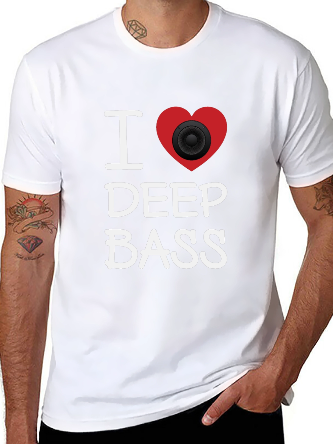 I Love Deep Bass T-Shirt - Black Graphic Tee