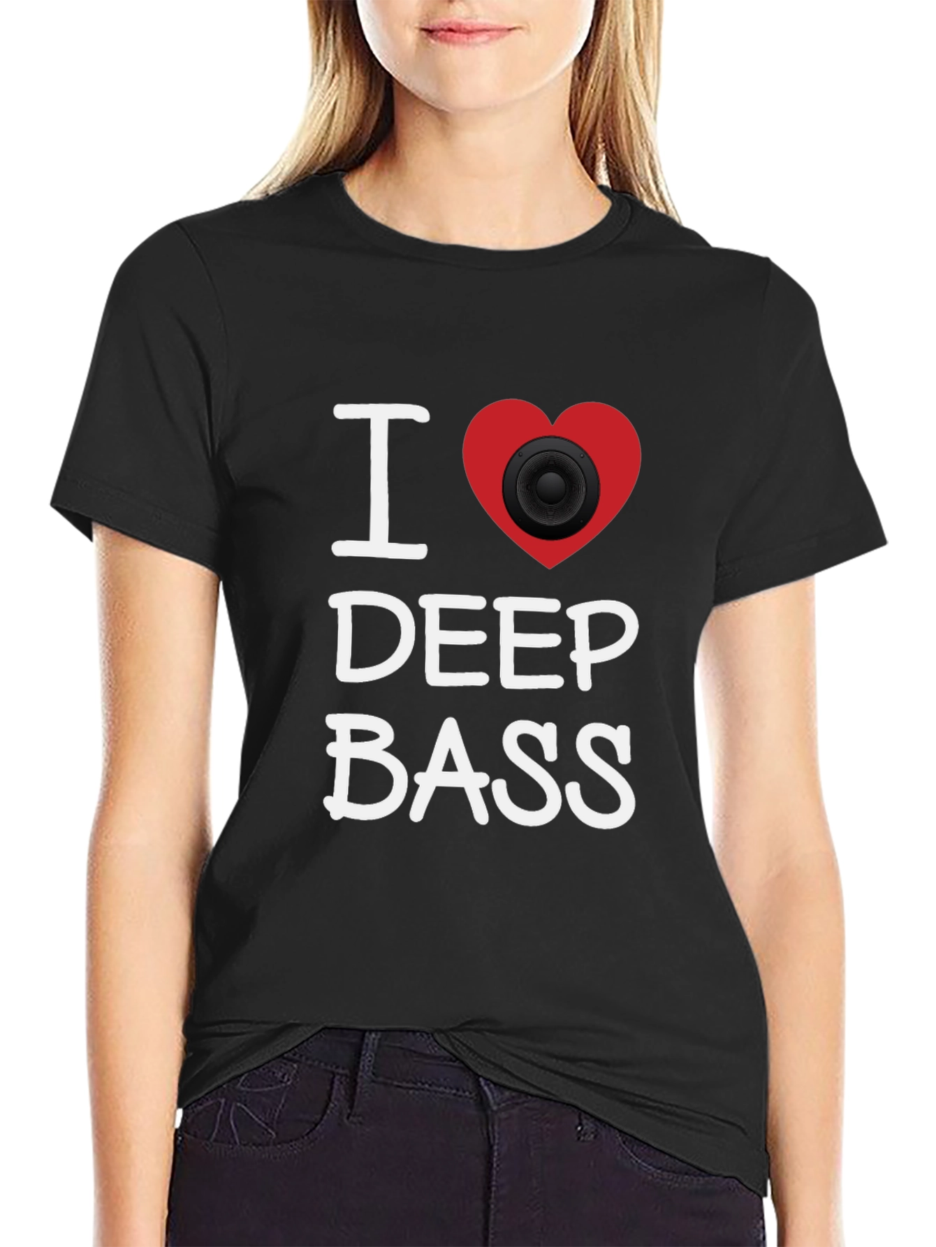 I Love Deep Bass T-Shirt - Black Graphic Tee