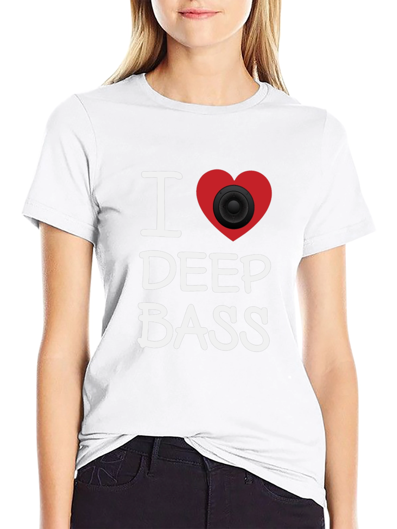 I Love Deep Bass T-Shirt - Black Graphic Tee