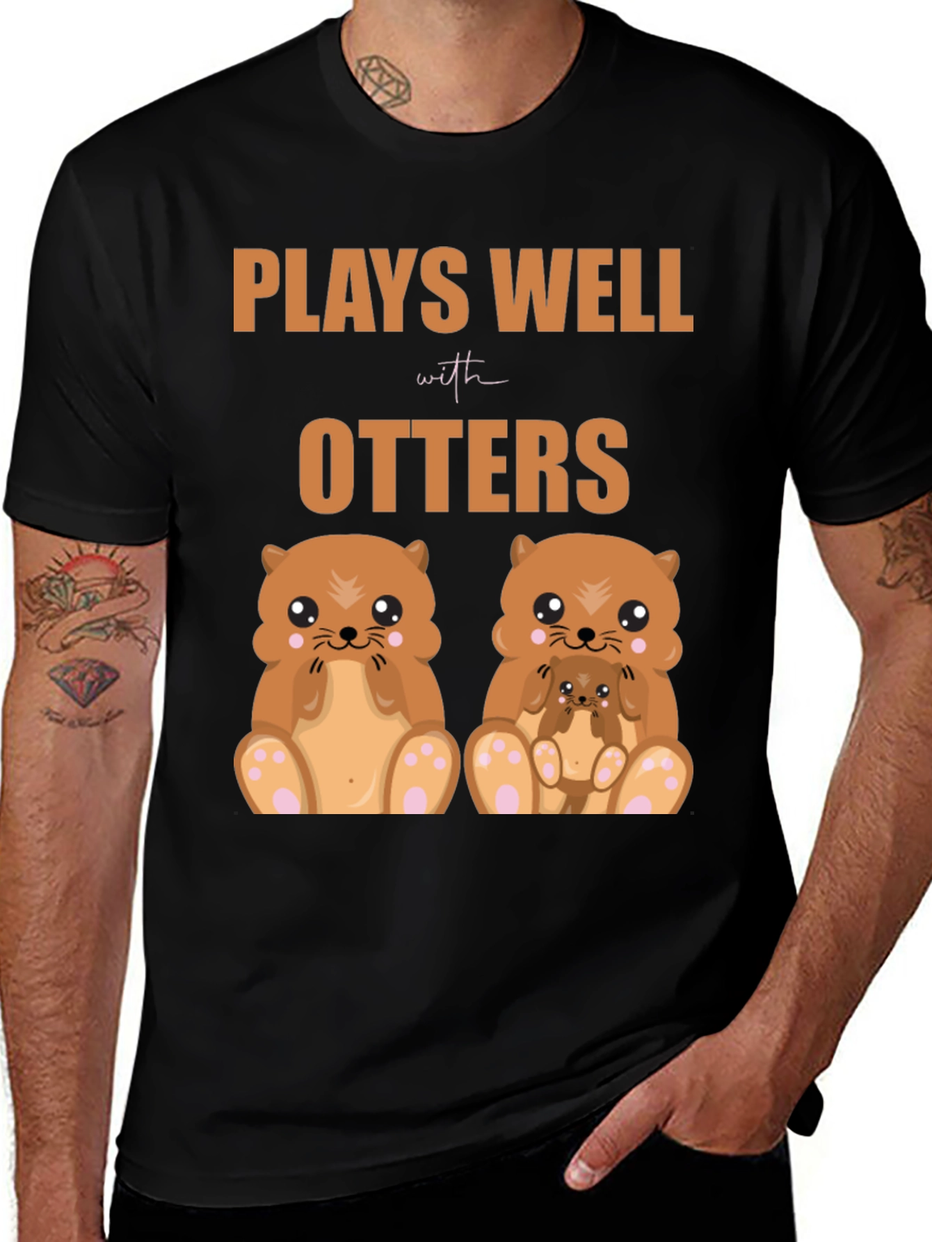 Plays Well with Otters Graphic T-Shirt