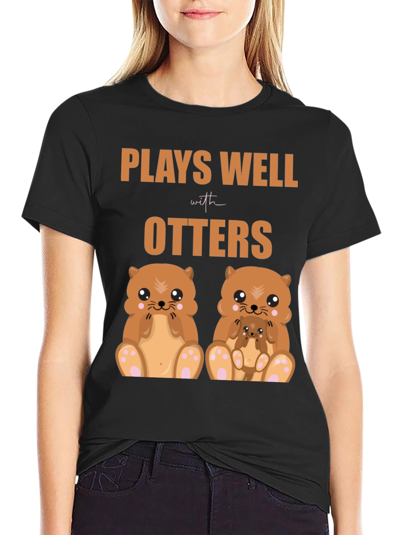Plays Well with Otters Graphic T-Shirt