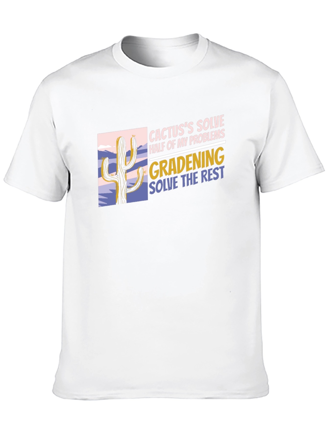 Cactus Gardening Problem Solver Black T-Shirt