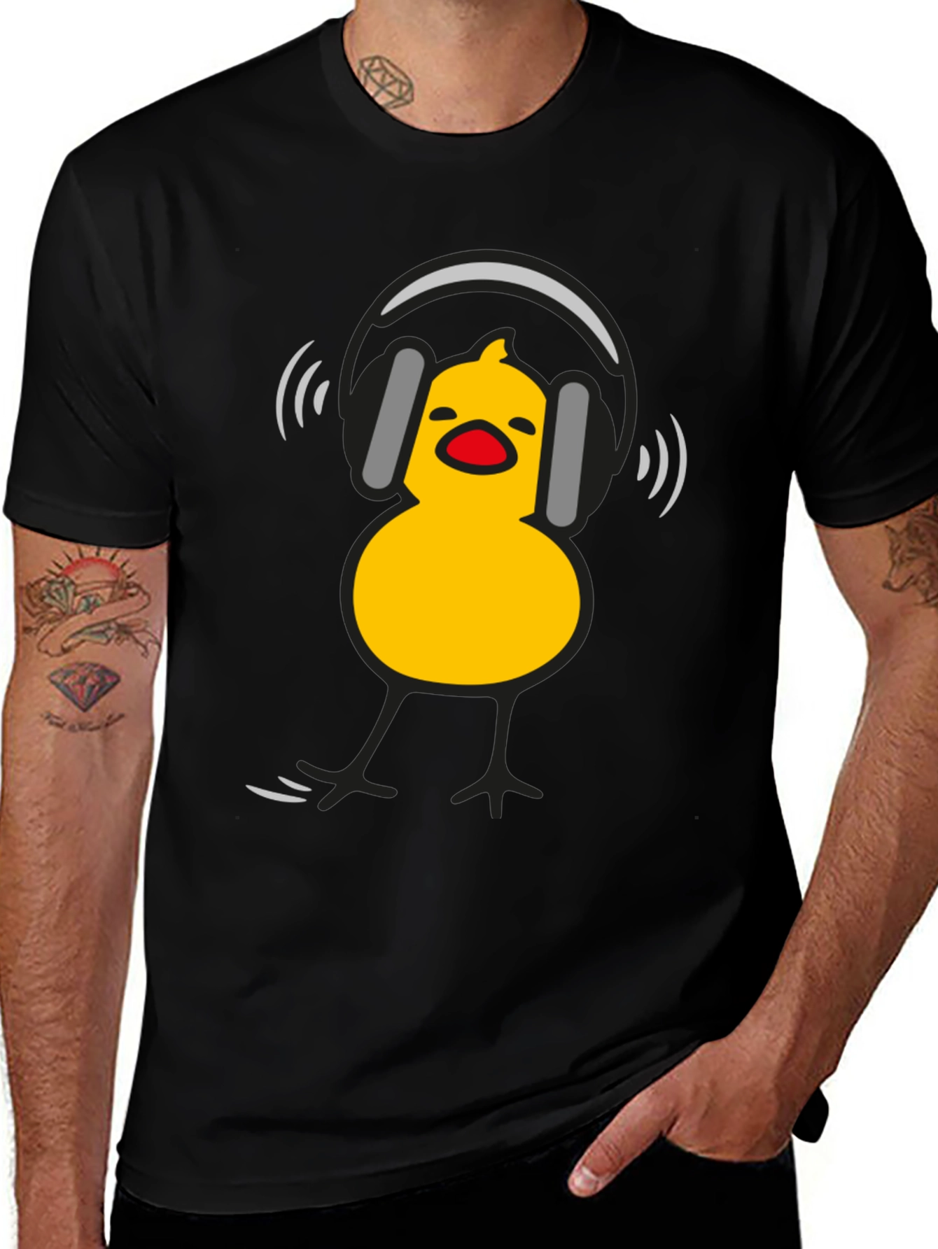 DJ Chick Graphic Tee - Black Cotton T-Shirt