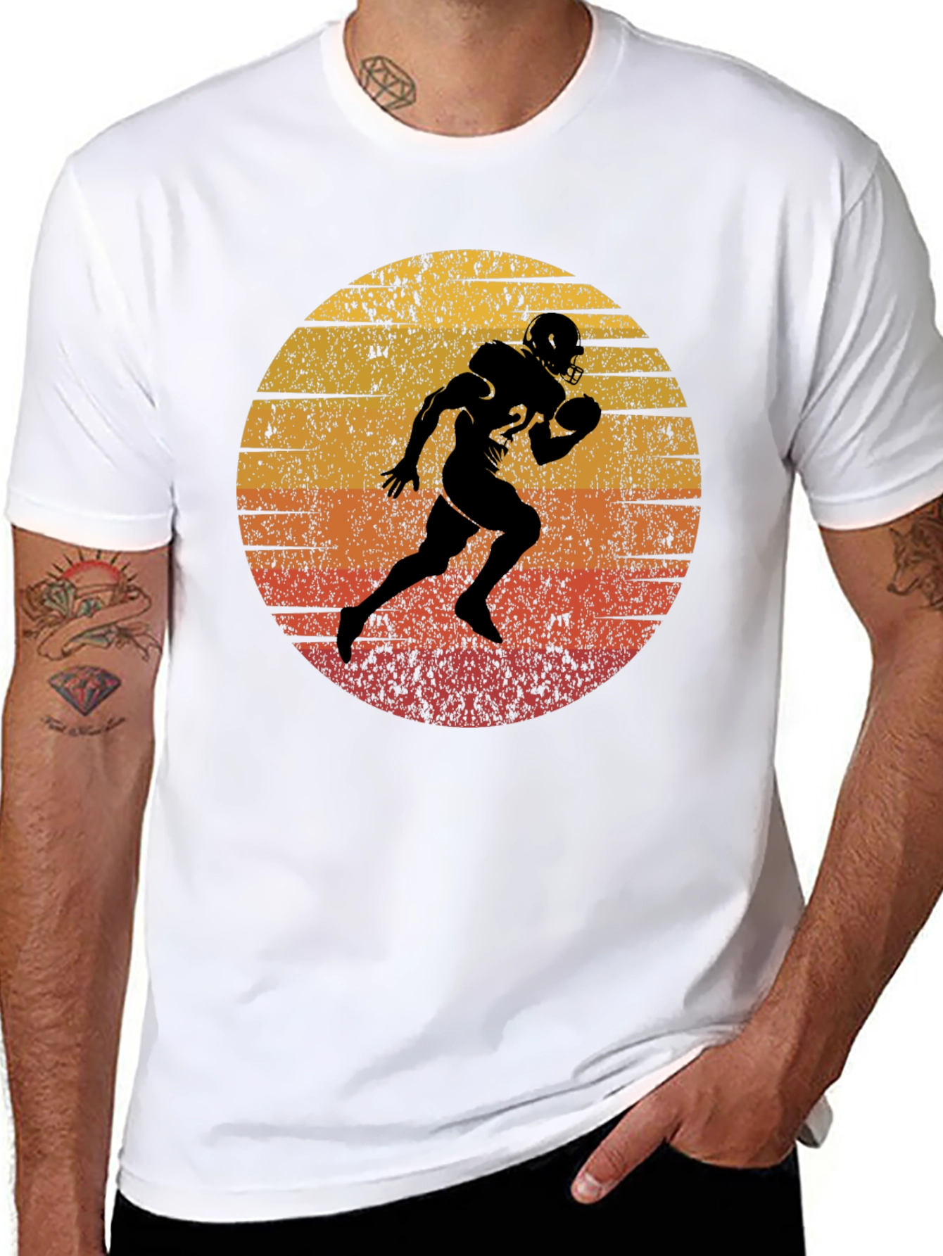 Retro Football Player Graphic Tee