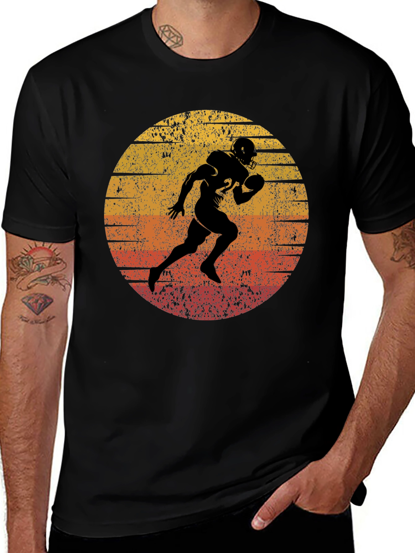 Retro Football Player Graphic Tee