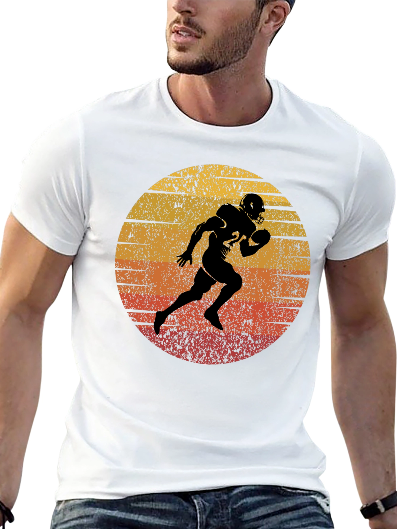 Retro Football Player Graphic Tee