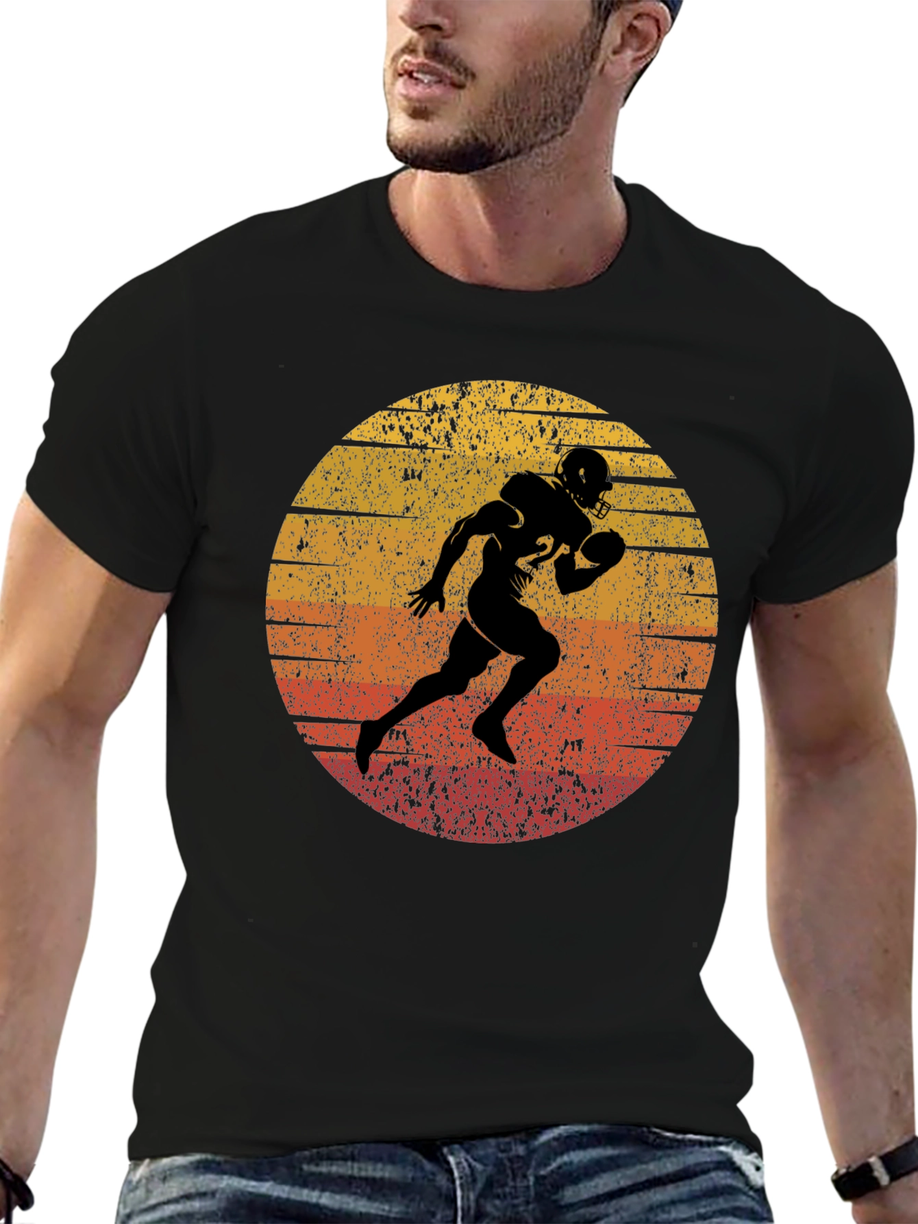 Retro Football Player Graphic Tee