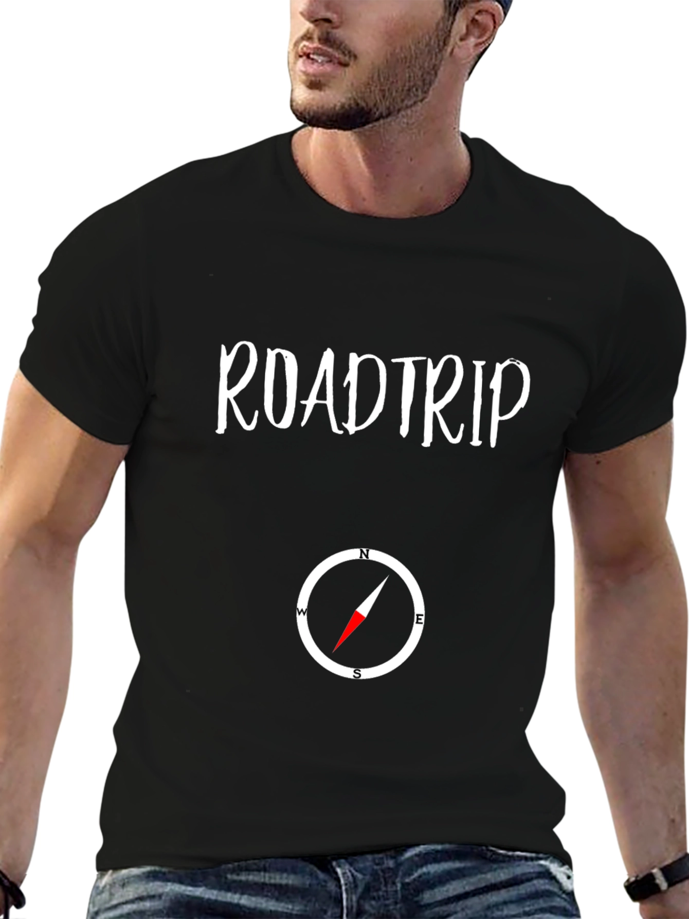 Roadtrip Compass Graphic T-Shirt - Black