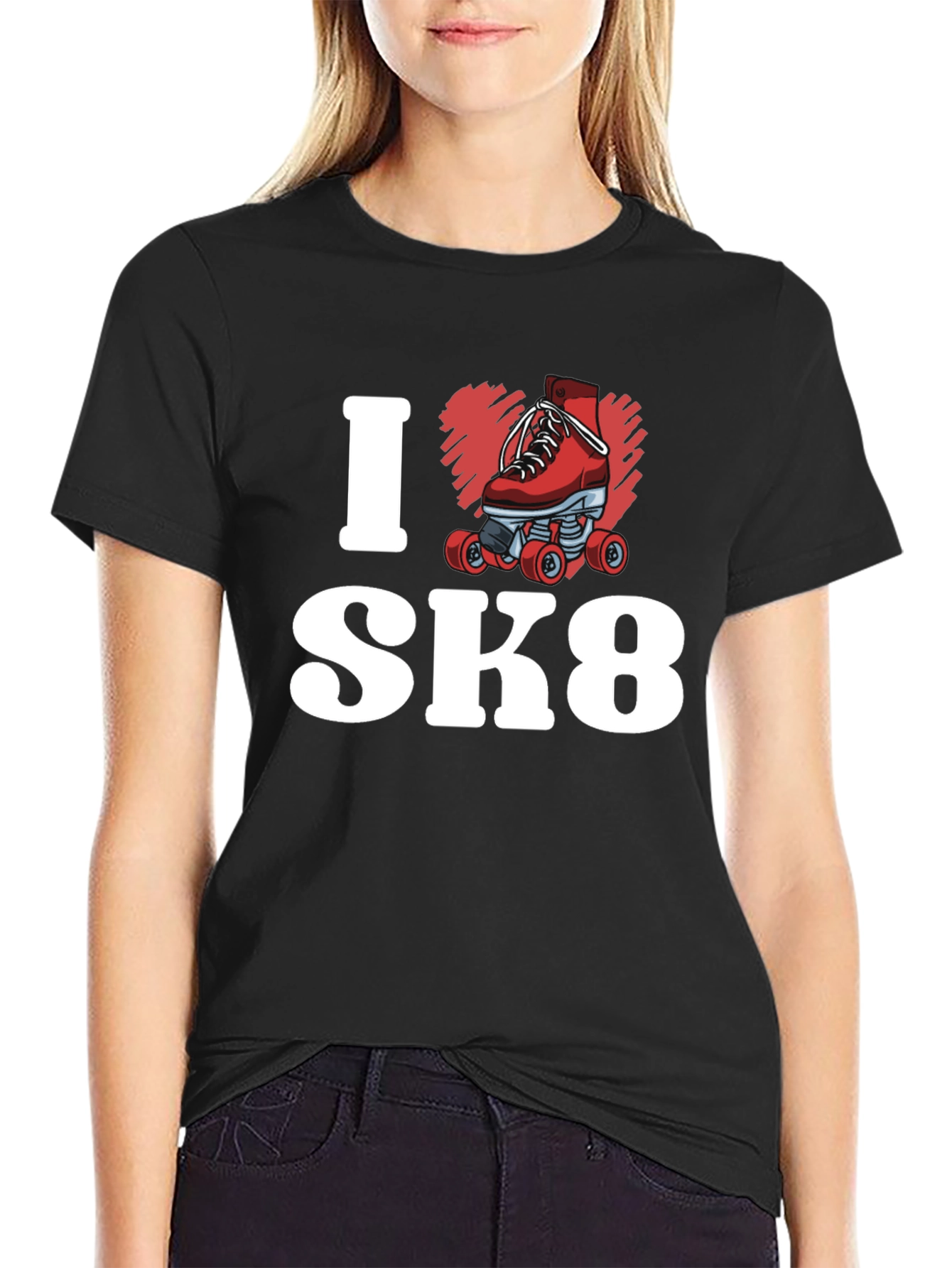 I Heart SK8 T-Shirt - Roller Skate Design