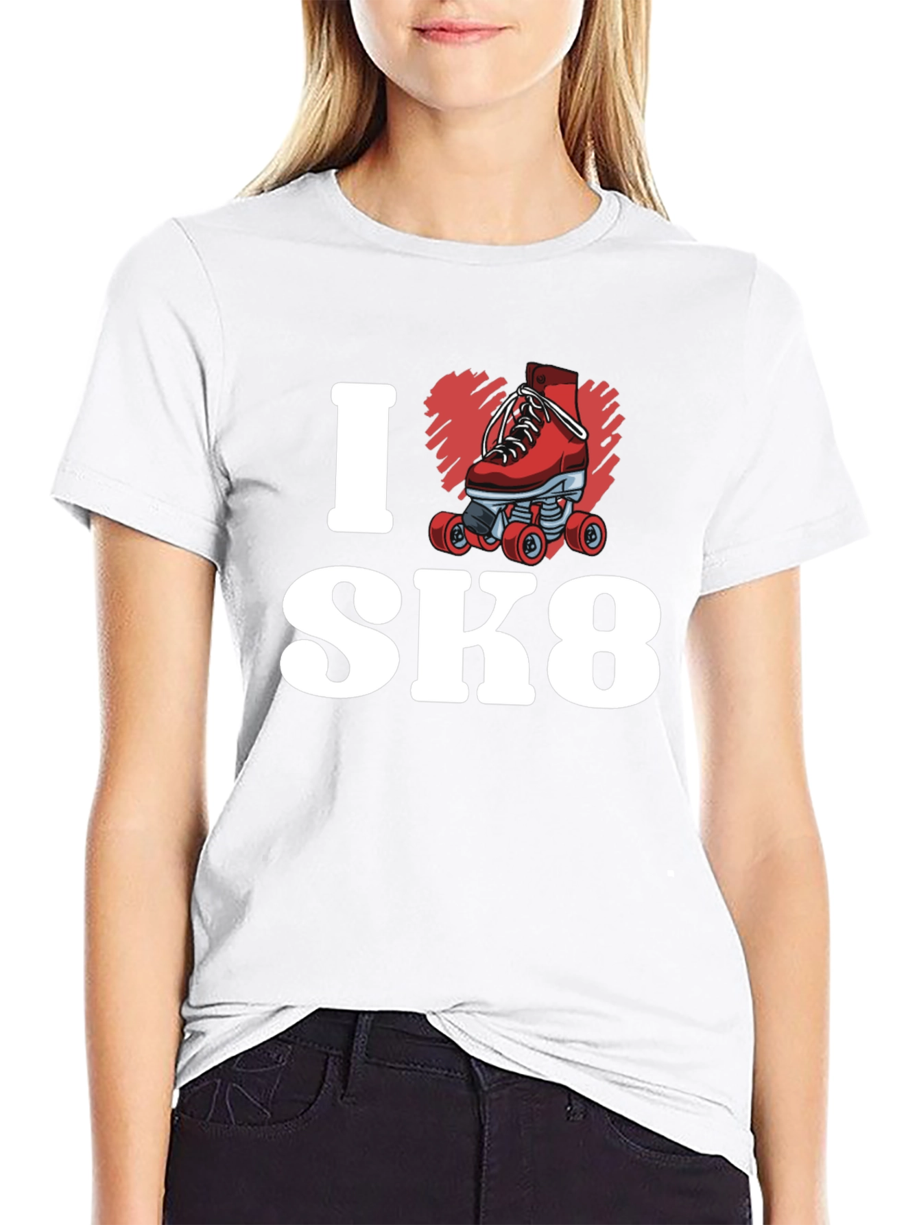 I Heart SK8 T-Shirt - Roller Skate Design