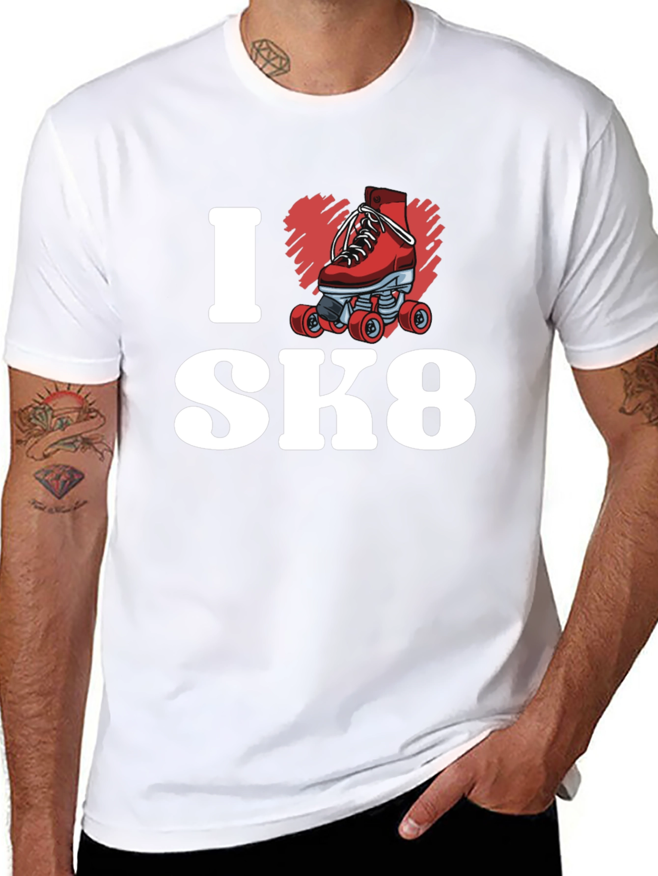 I Heart SK8 T-Shirt - Roller Skate Design