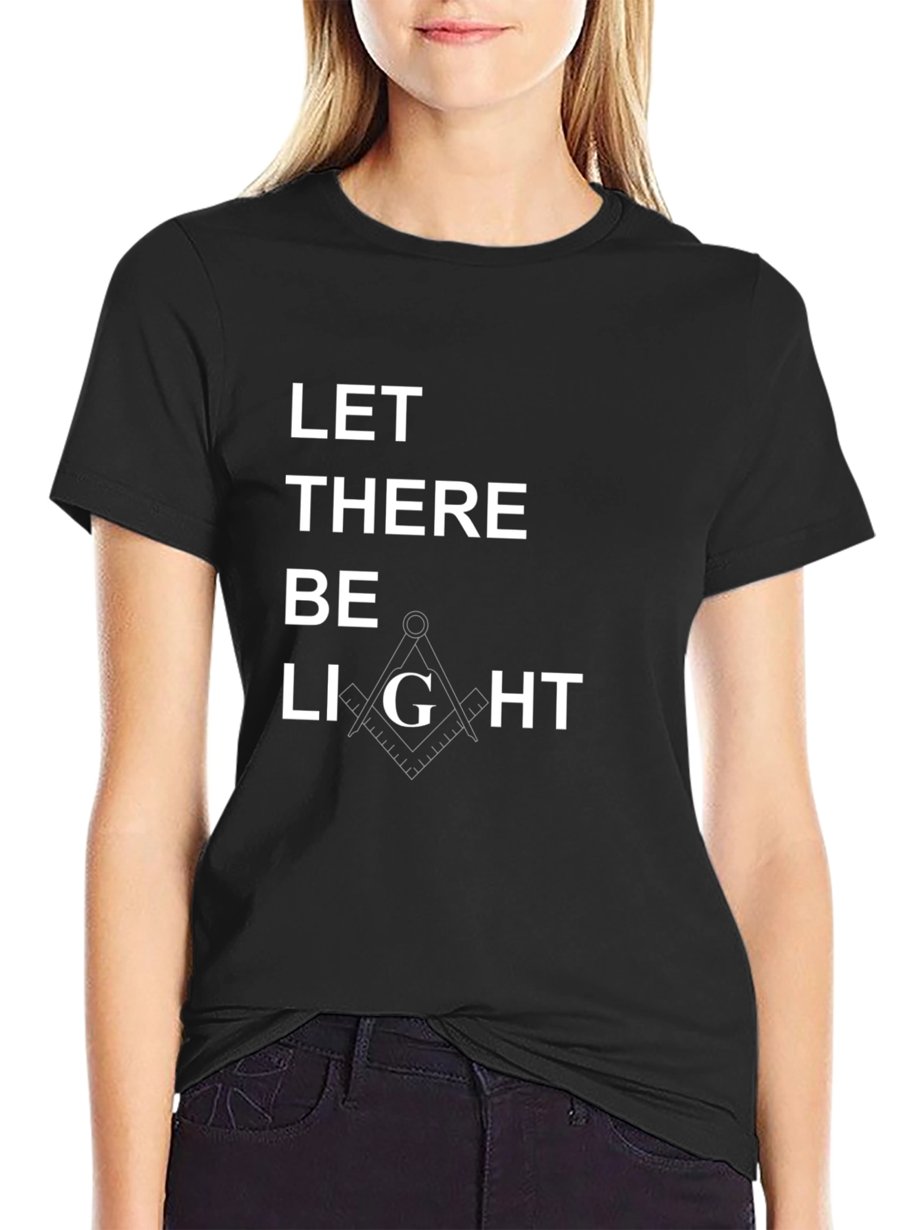 Let There Be Light T-Shirt - Masonic Compass Design