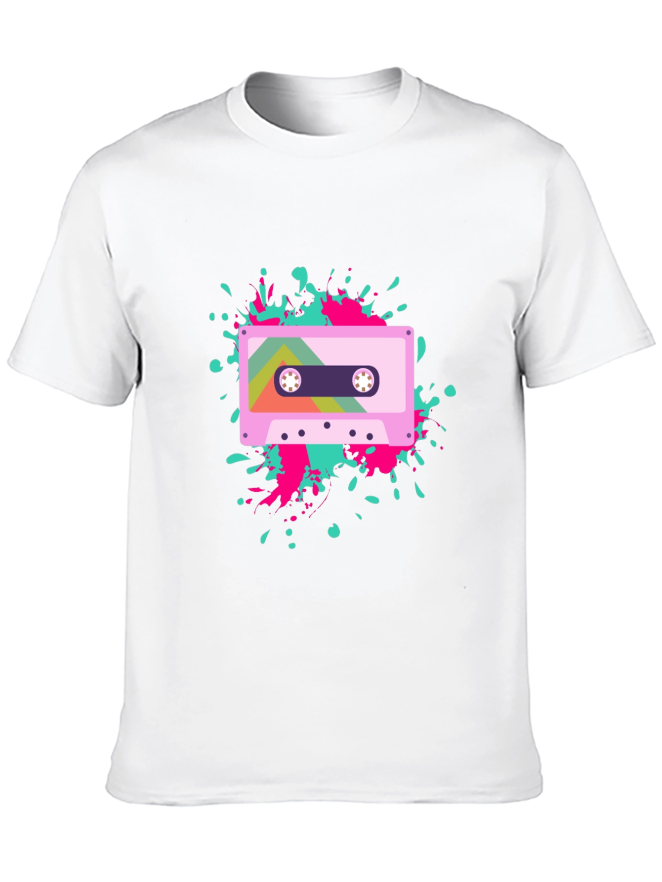 Retro Cassette Tape Graphic Tee - Black