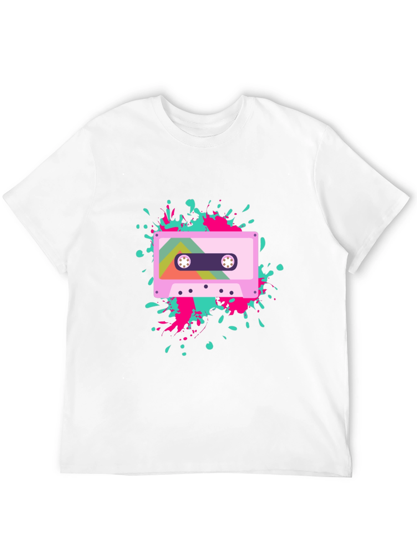 Retro Cassette Tape Graphic Tee - Black
