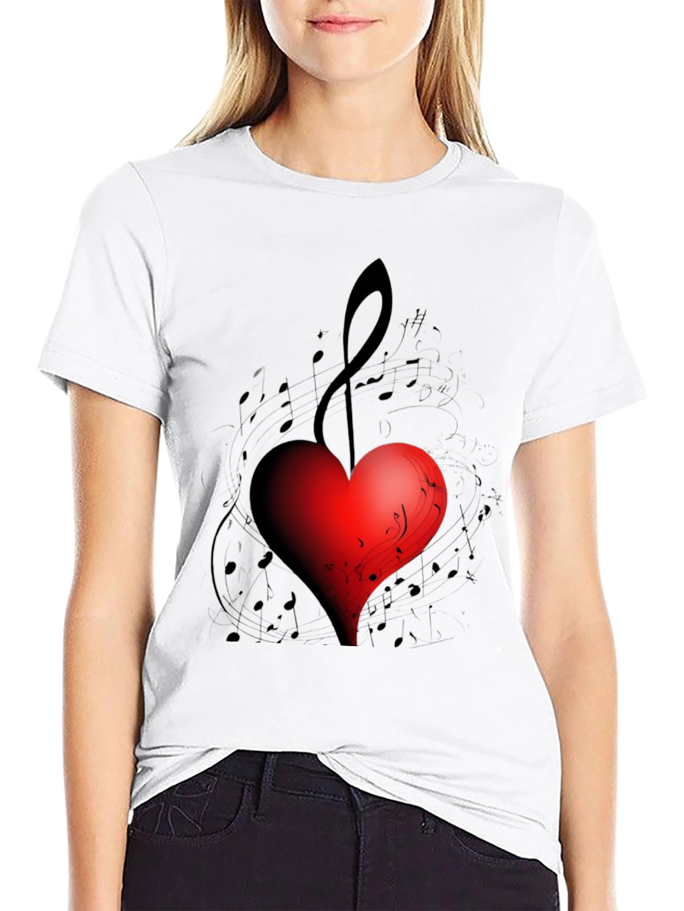 Musical Heart Black T-Shirt