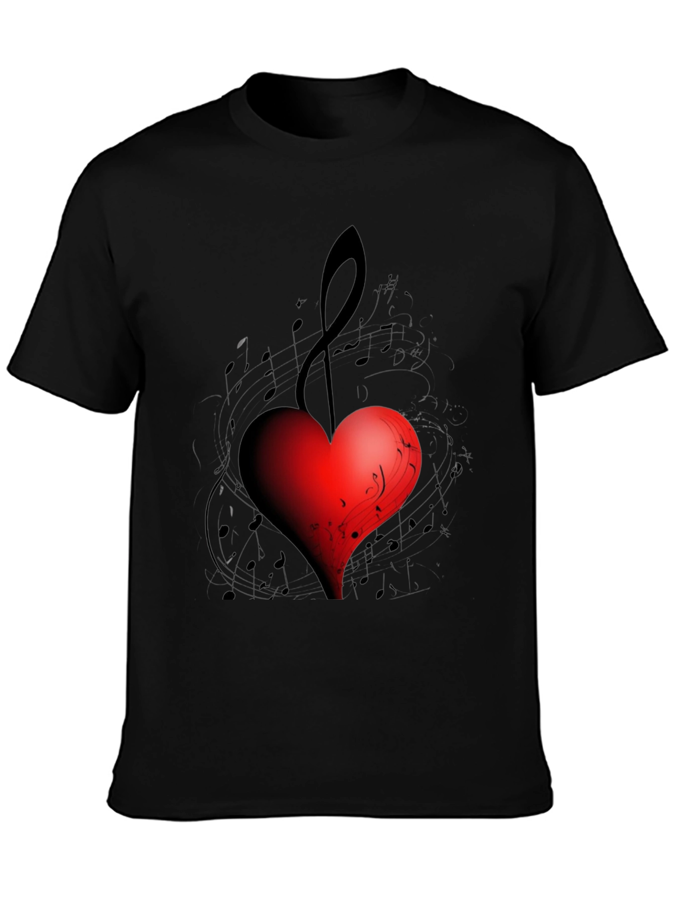 Musical Heart Black T-Shirt