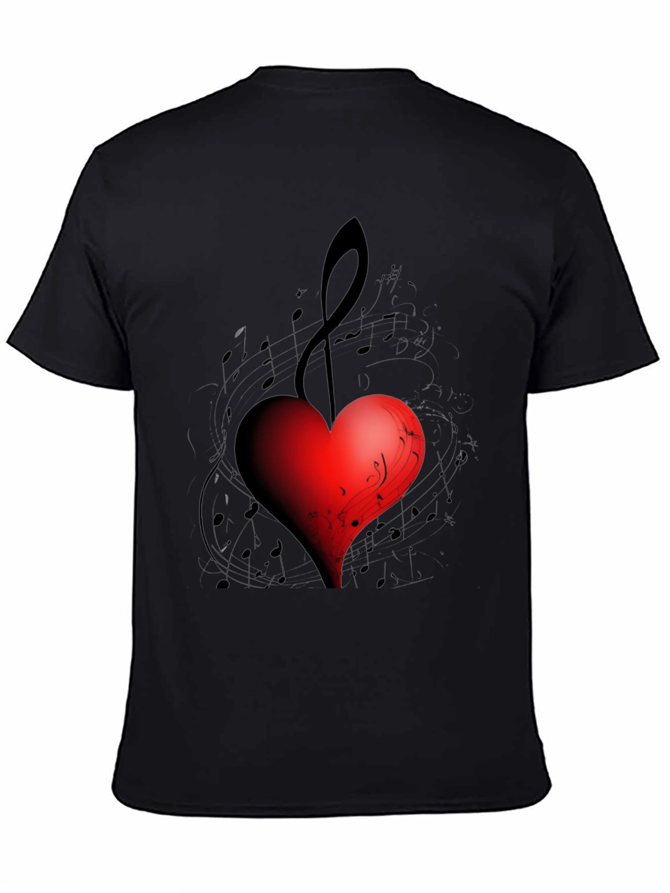 Musical Heart Black T-Shirt
