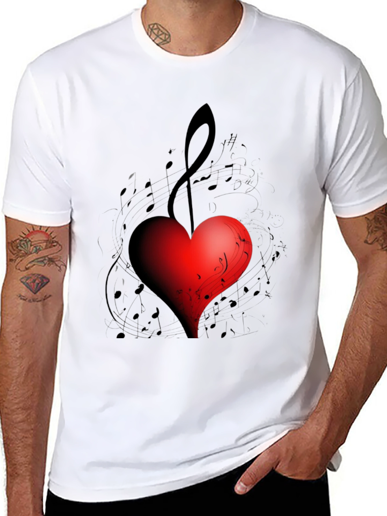 Musical Heart Black T-Shirt