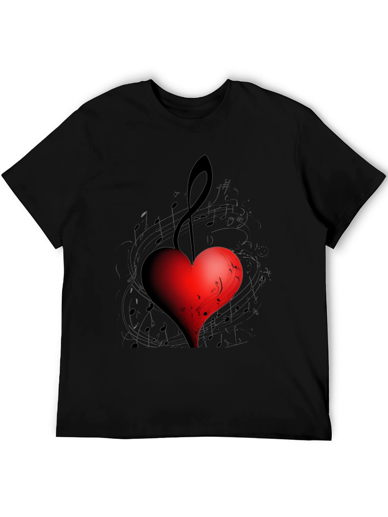 Musical Heart Black T-Shirt