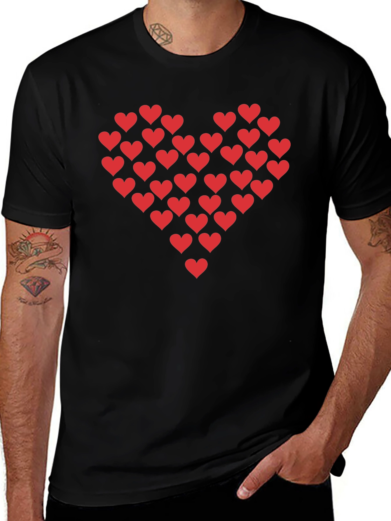 Heart of Hearts Graphic Black T-Shirt