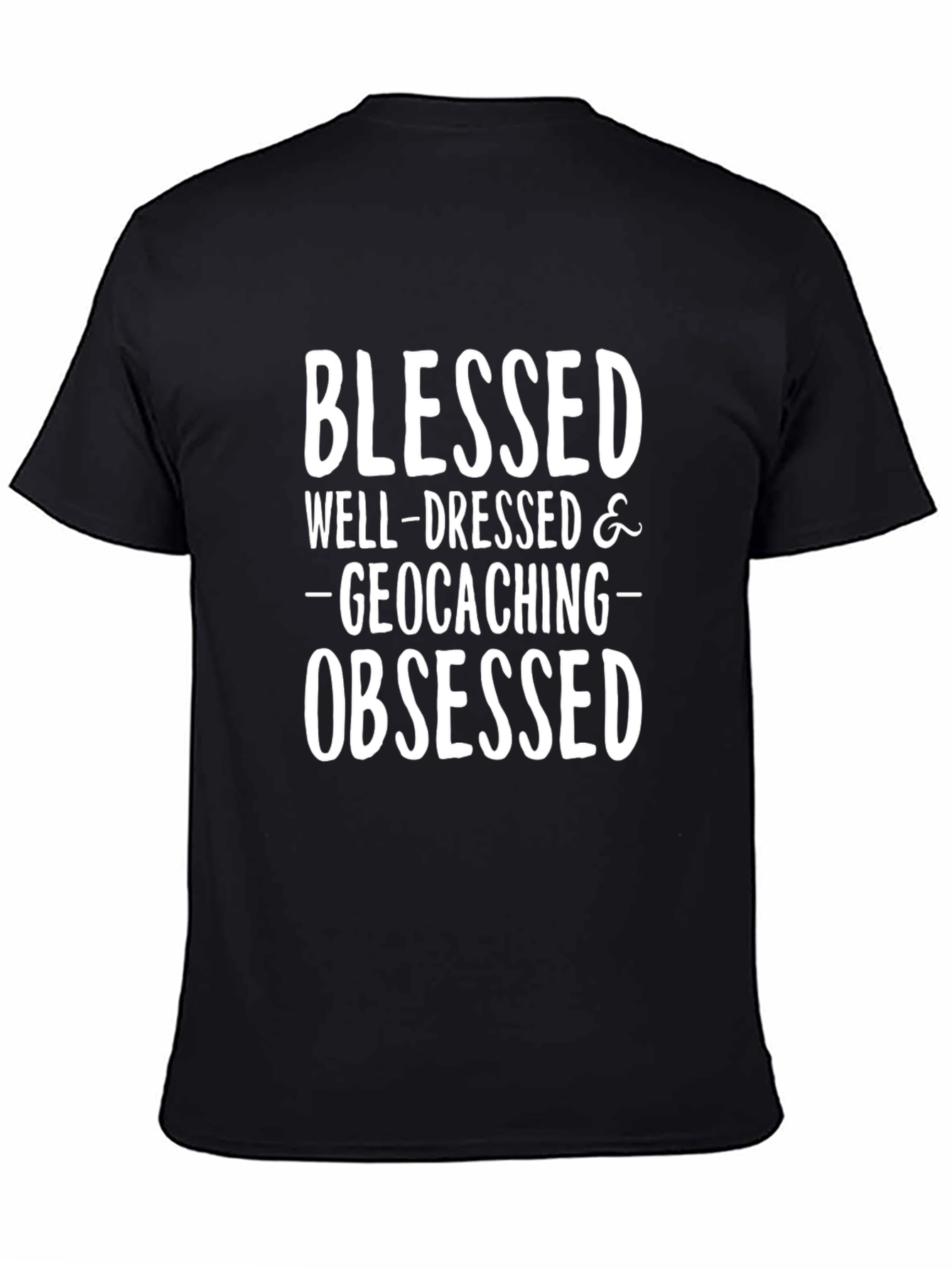Blessed Geocaching Obsessed Black T-Shirt
