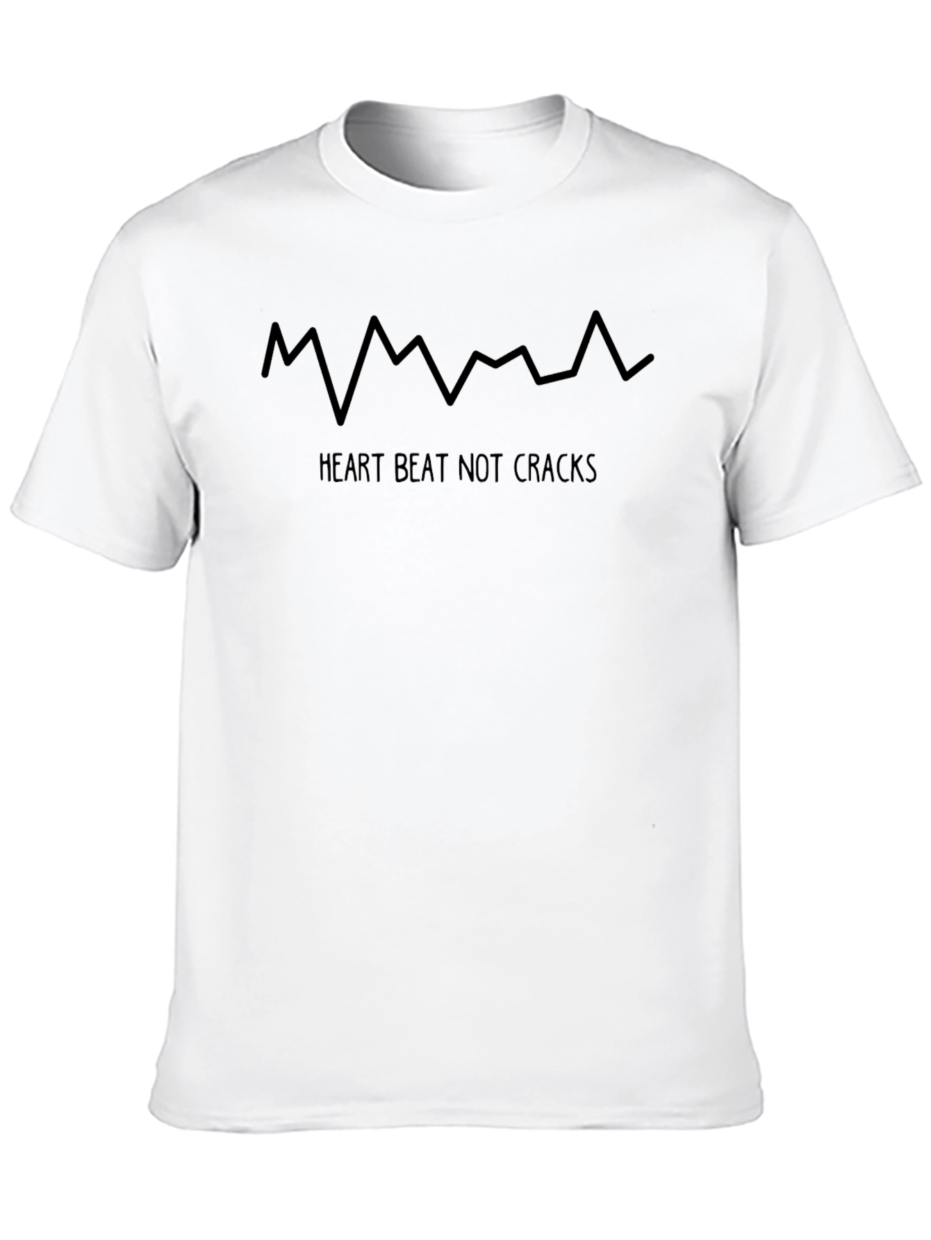 Heartbeat Not Cracks Graphic Tee - Black