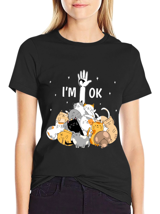Im OK Cats T-Shirt Cute Graphic Tee