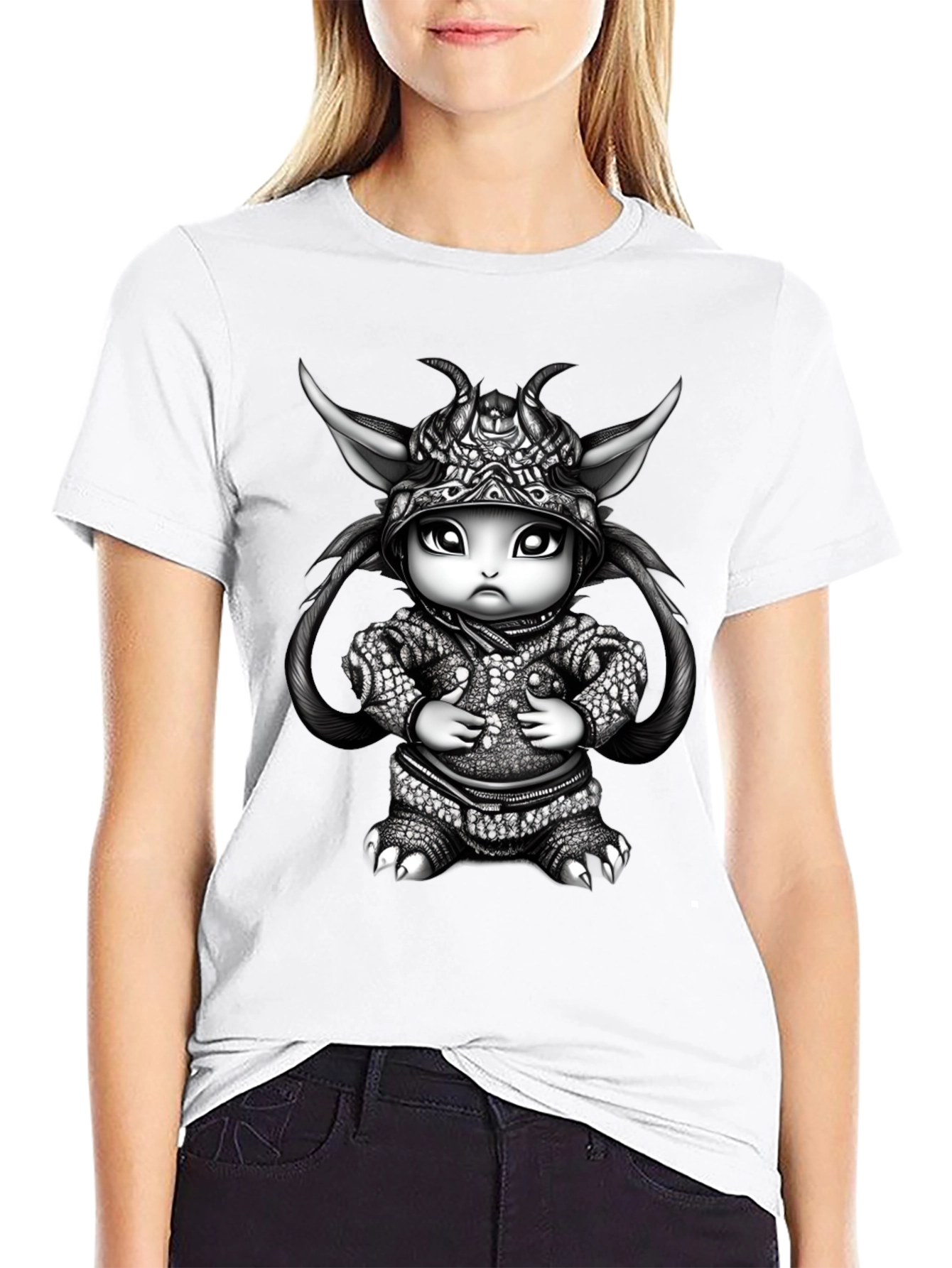 Fantasy Creature Graphic Tee - Black